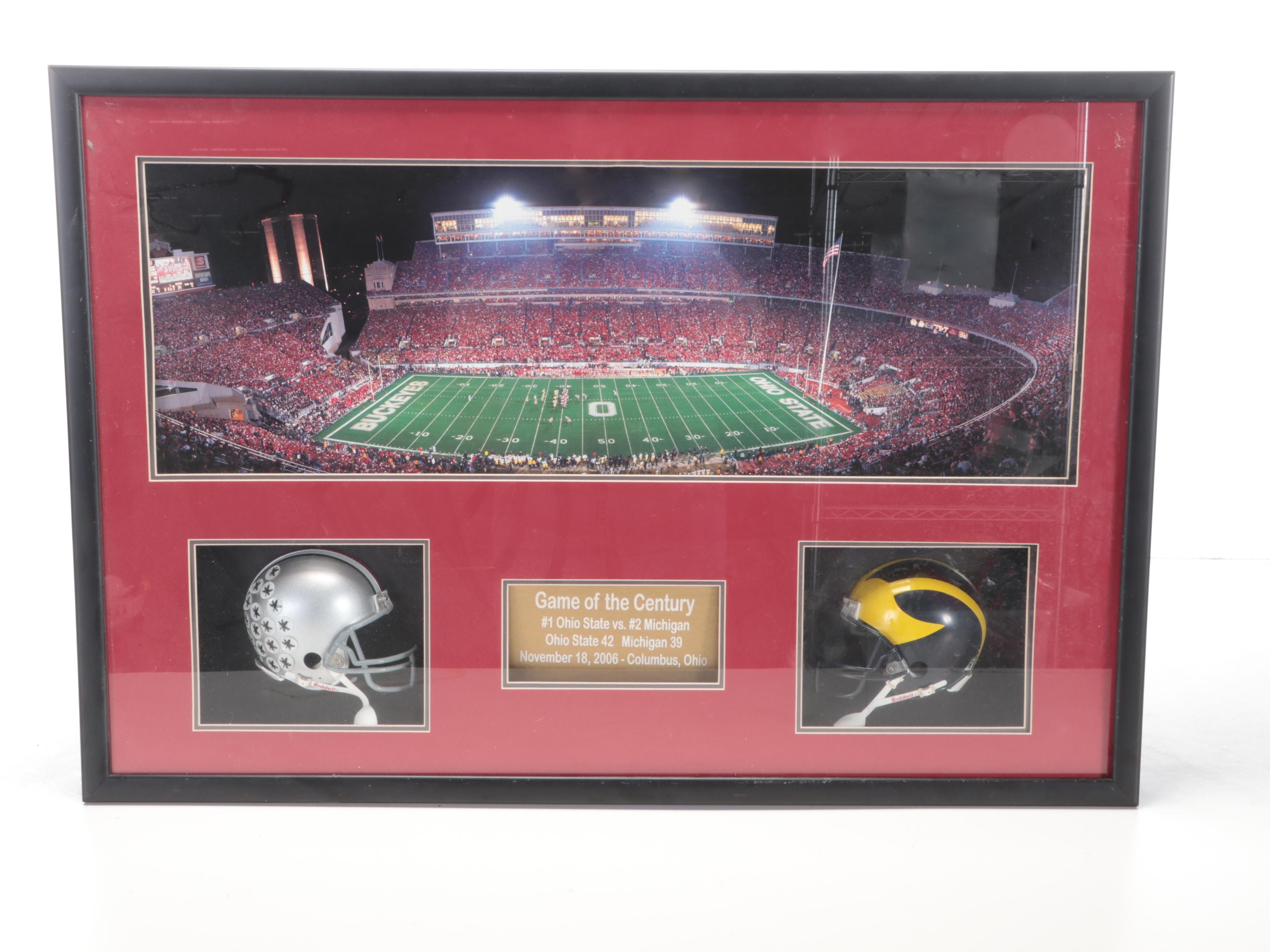 Archie Griffin Signed Ohio State Mini Helmet with "Game of the Century" Display