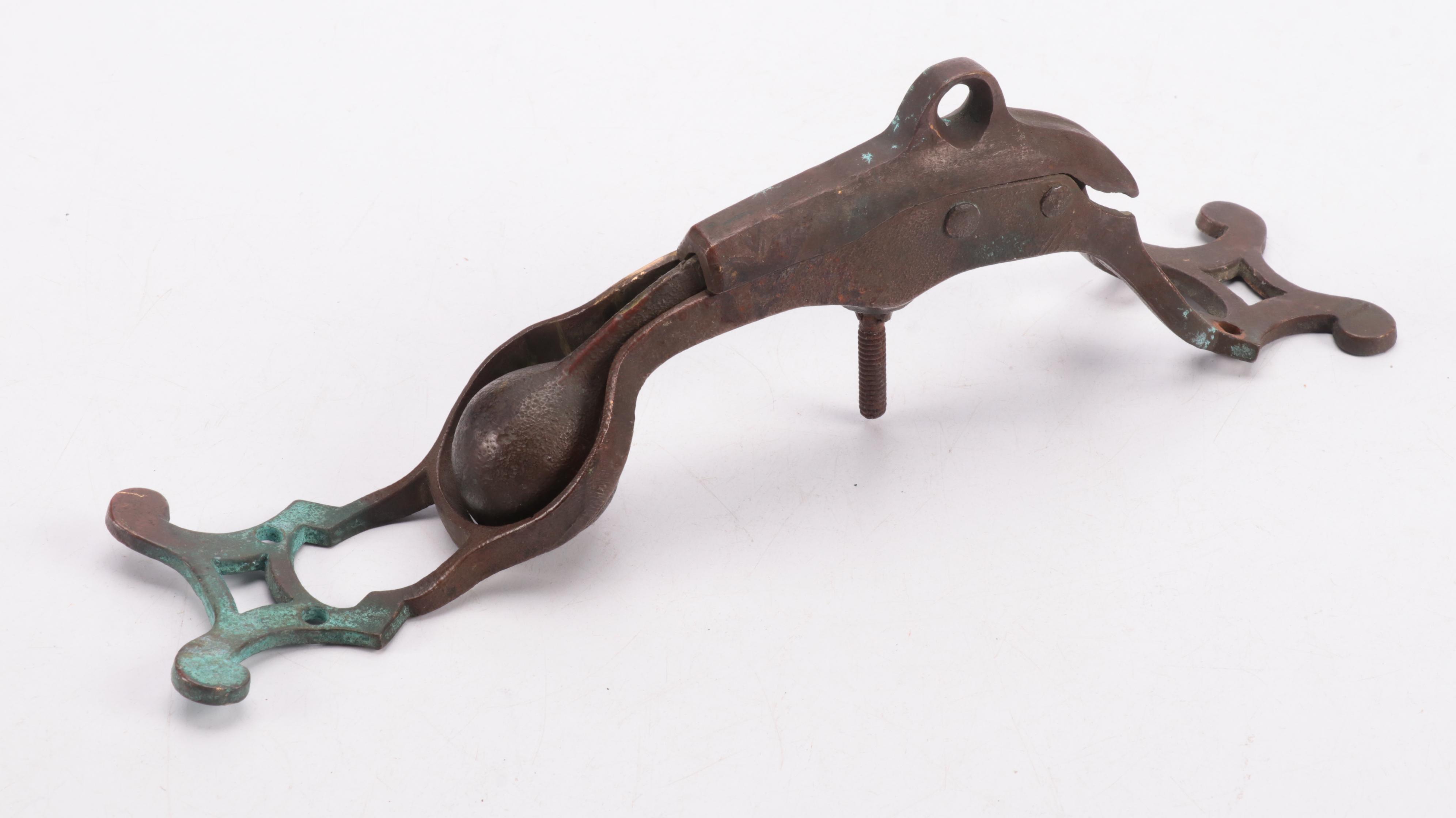 Brass Trolley Clapper Bell with Victorian Door Knockers