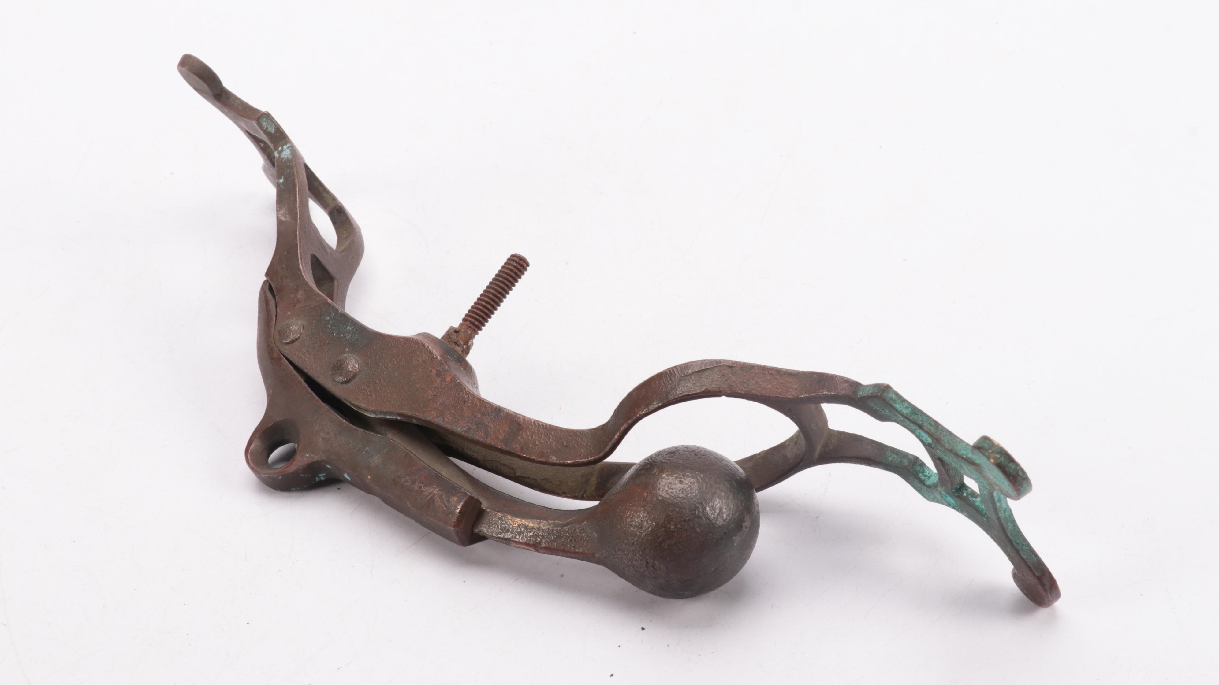 Brass Trolley Clapper Bell with Victorian Door Knockers