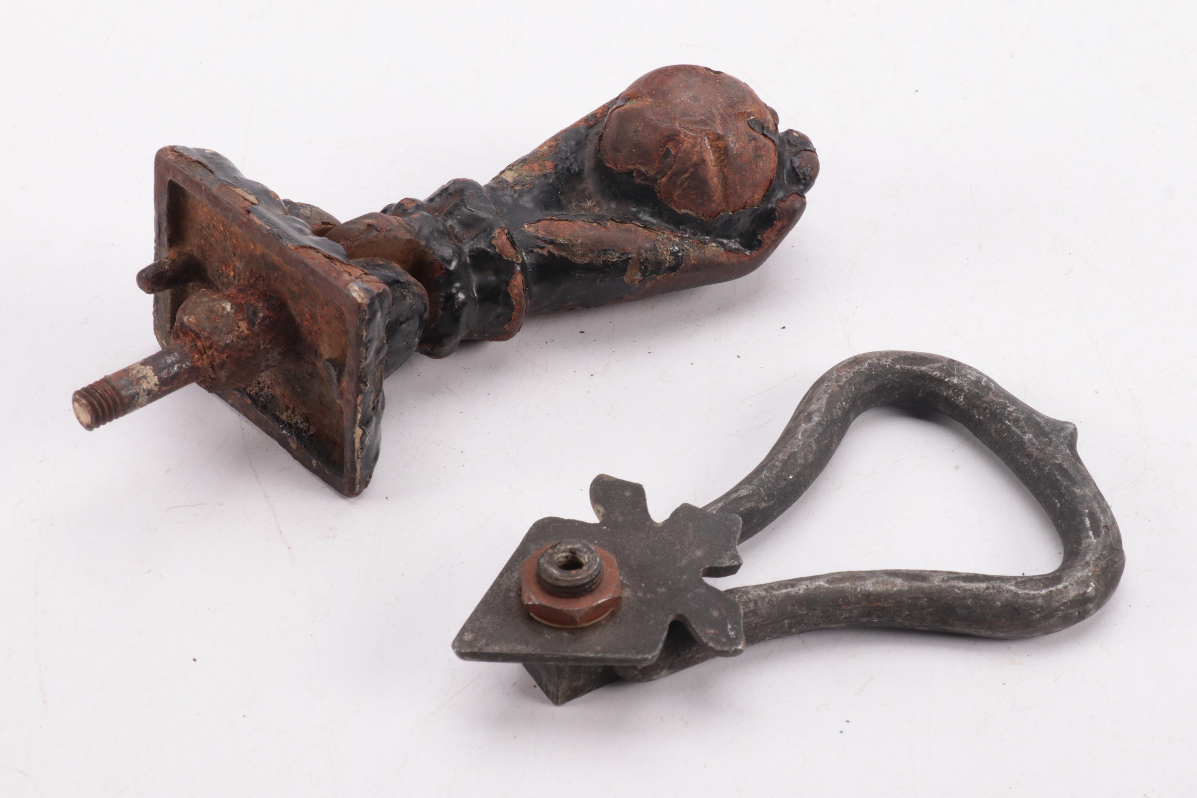 Brass Trolley Clapper Bell with Victorian Door Knockers