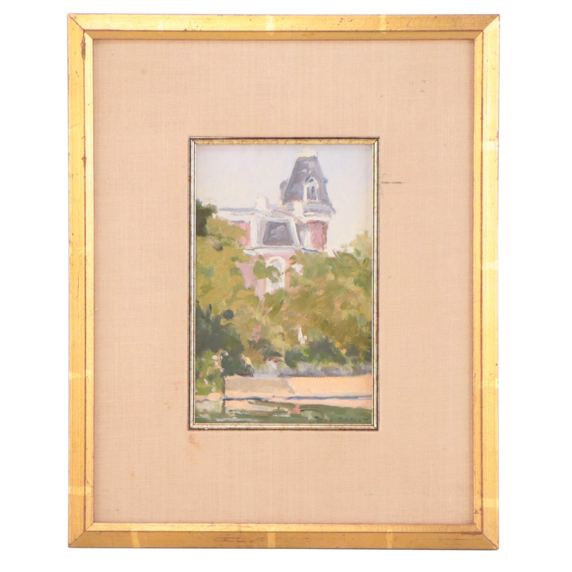 Bob Barlow Landscape Oil Painting of Building