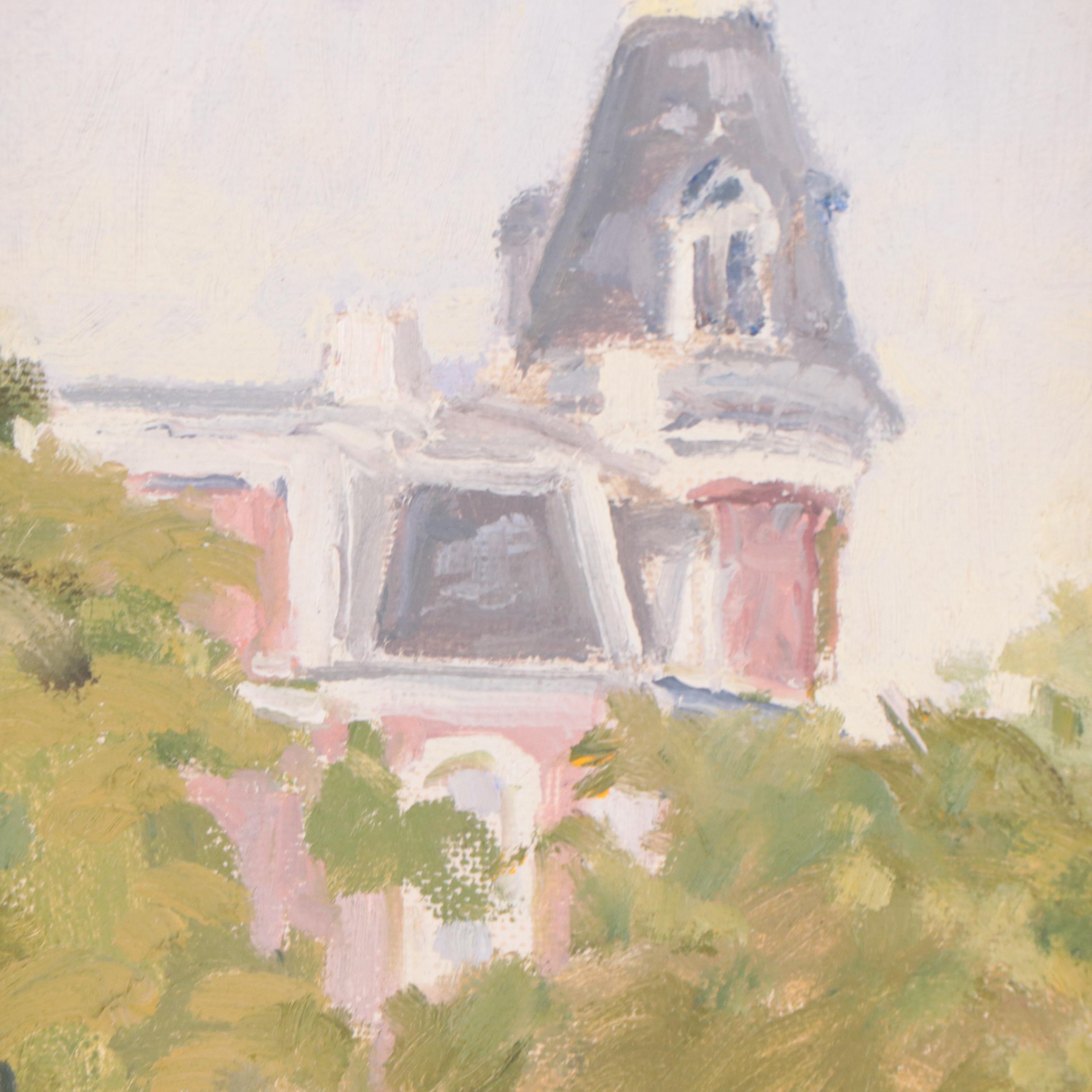 Bob Barlow Landscape Oil Painting of Building