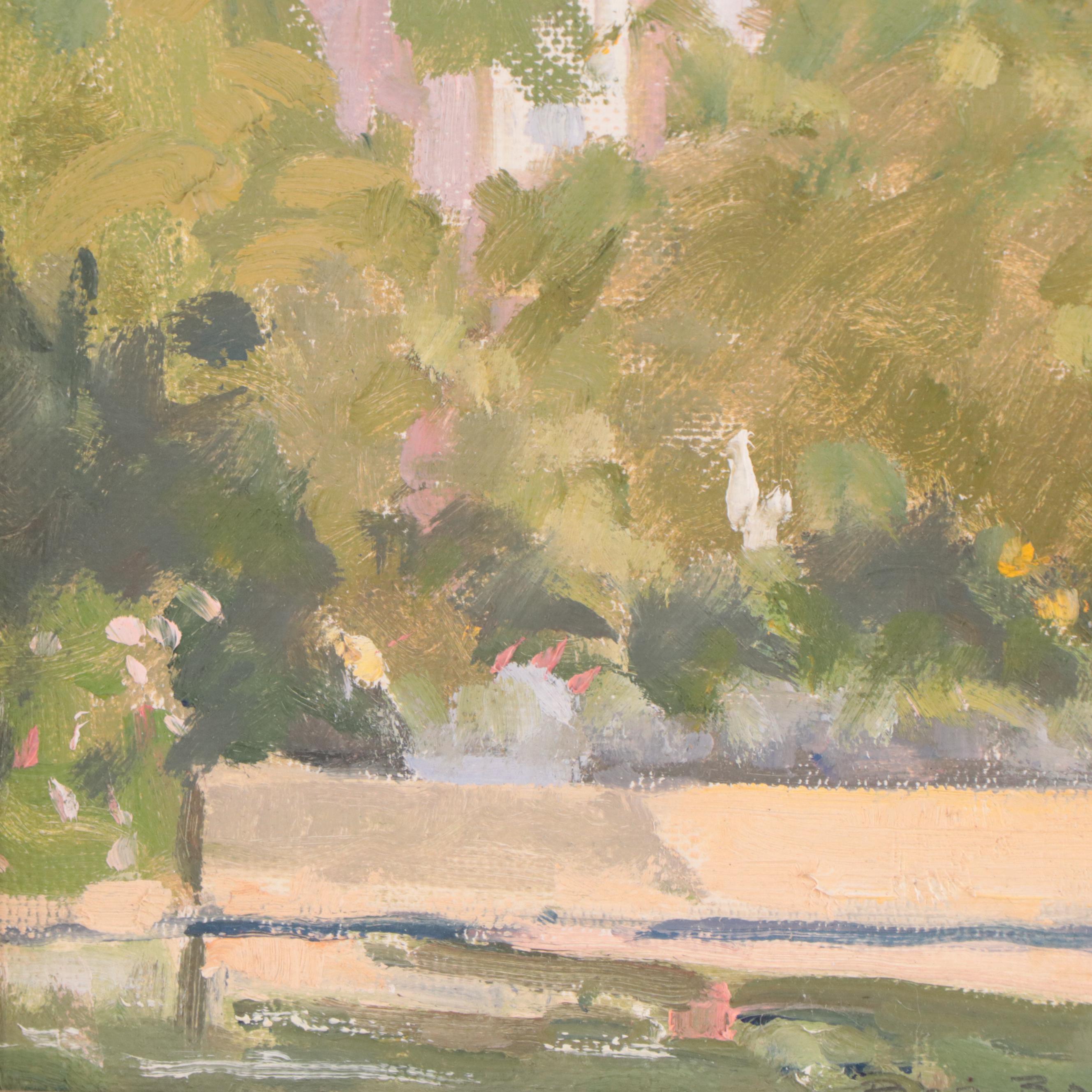 Bob Barlow Landscape Oil Painting of Building