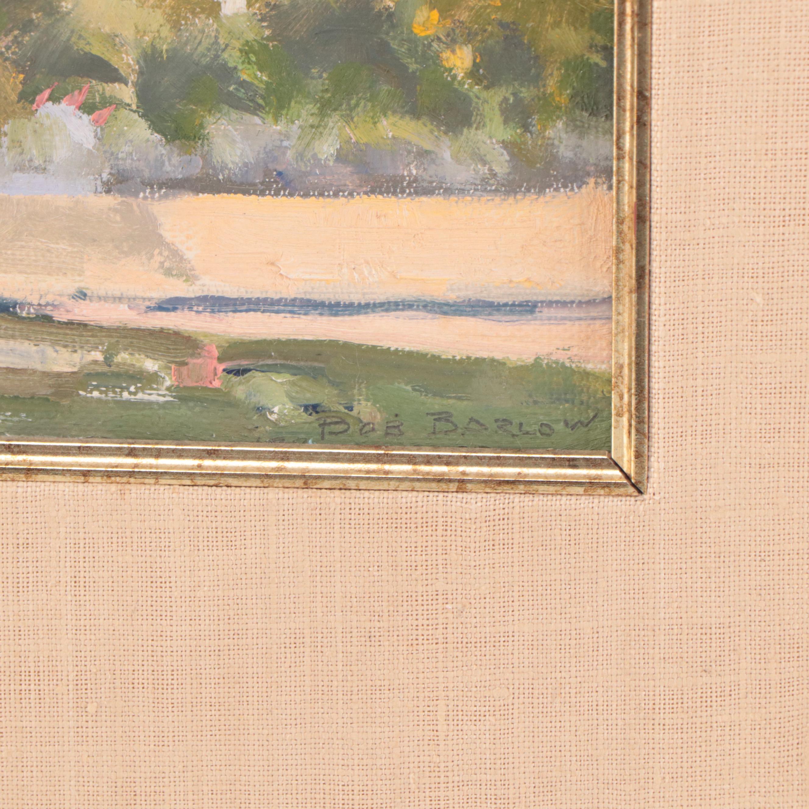 Bob Barlow Landscape Oil Painting of Building