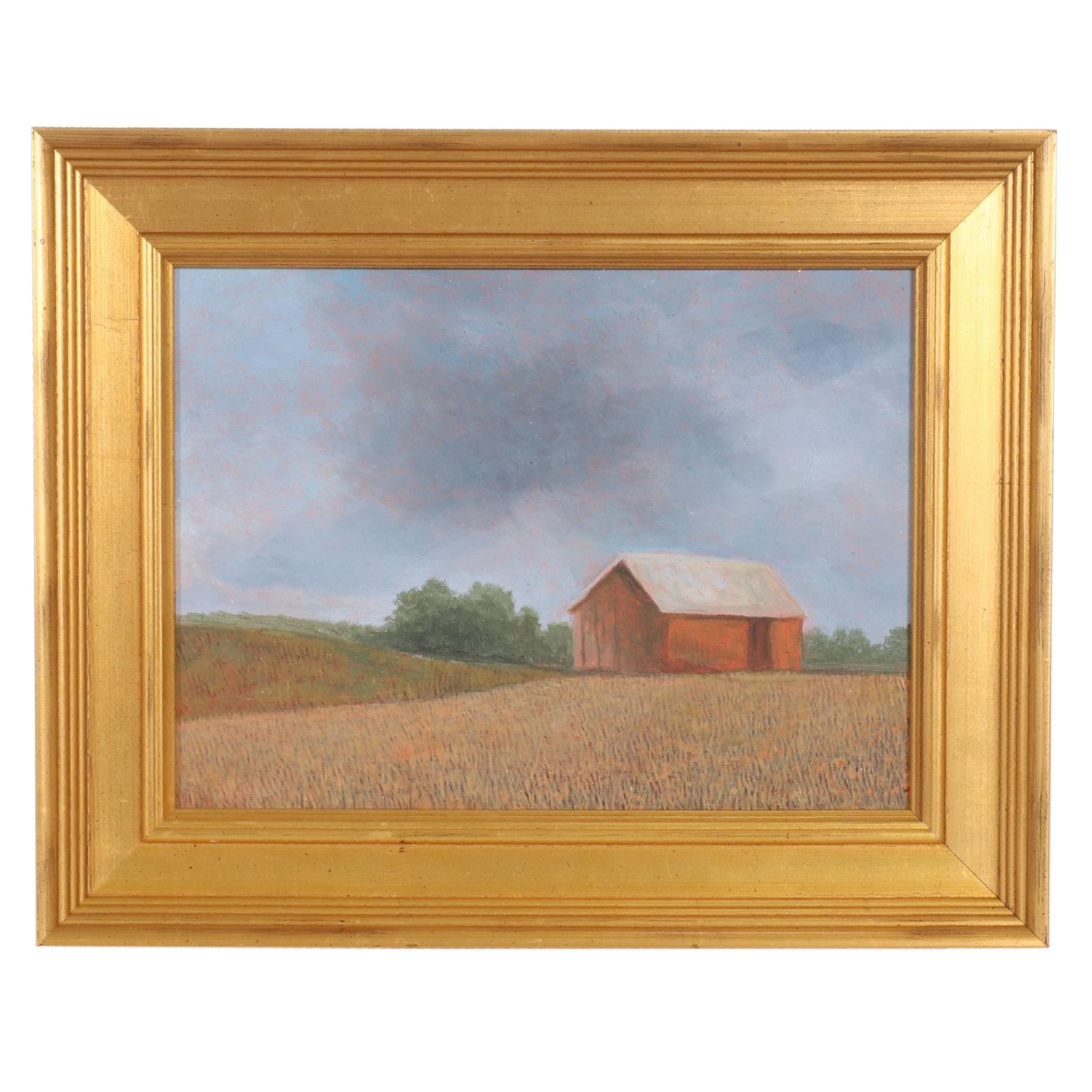 Sulmaz H. Radvand Landscape Oil Painting of Barn, 2021