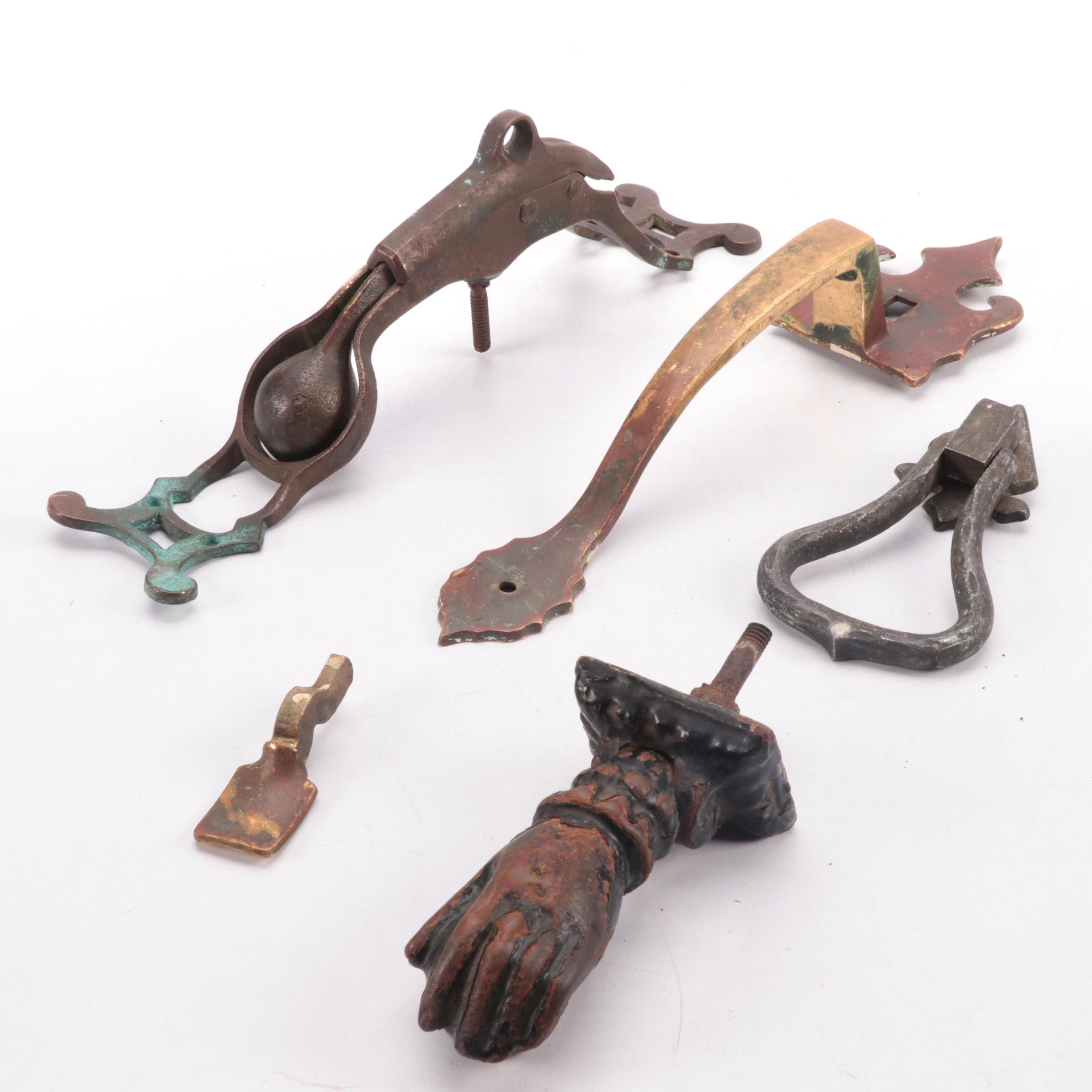 Brass Trolley Clapper Bell with Victorian Door Knockers