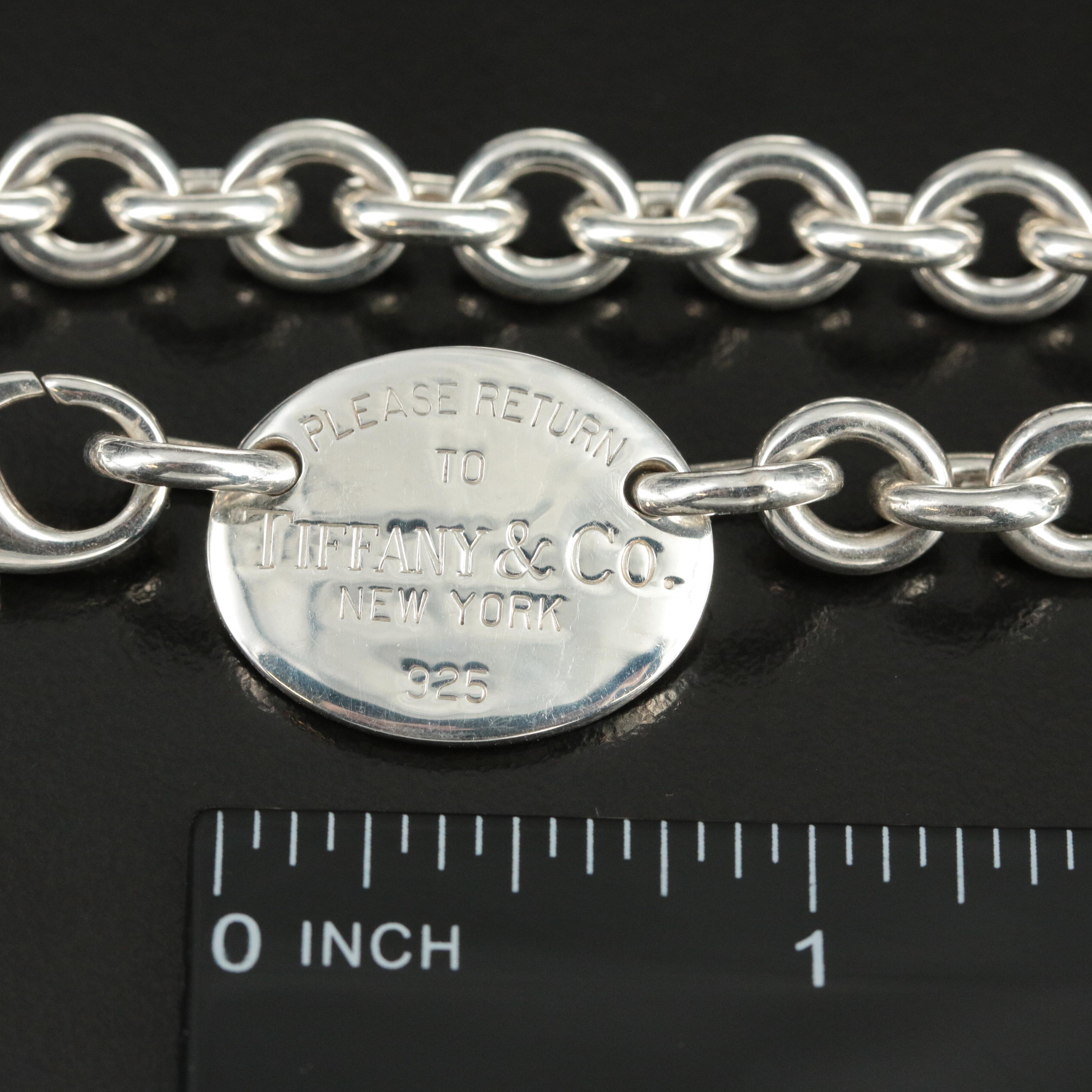 Tiffany & Co. "Return to Tiffany" Sterling Oval Tag Necklace