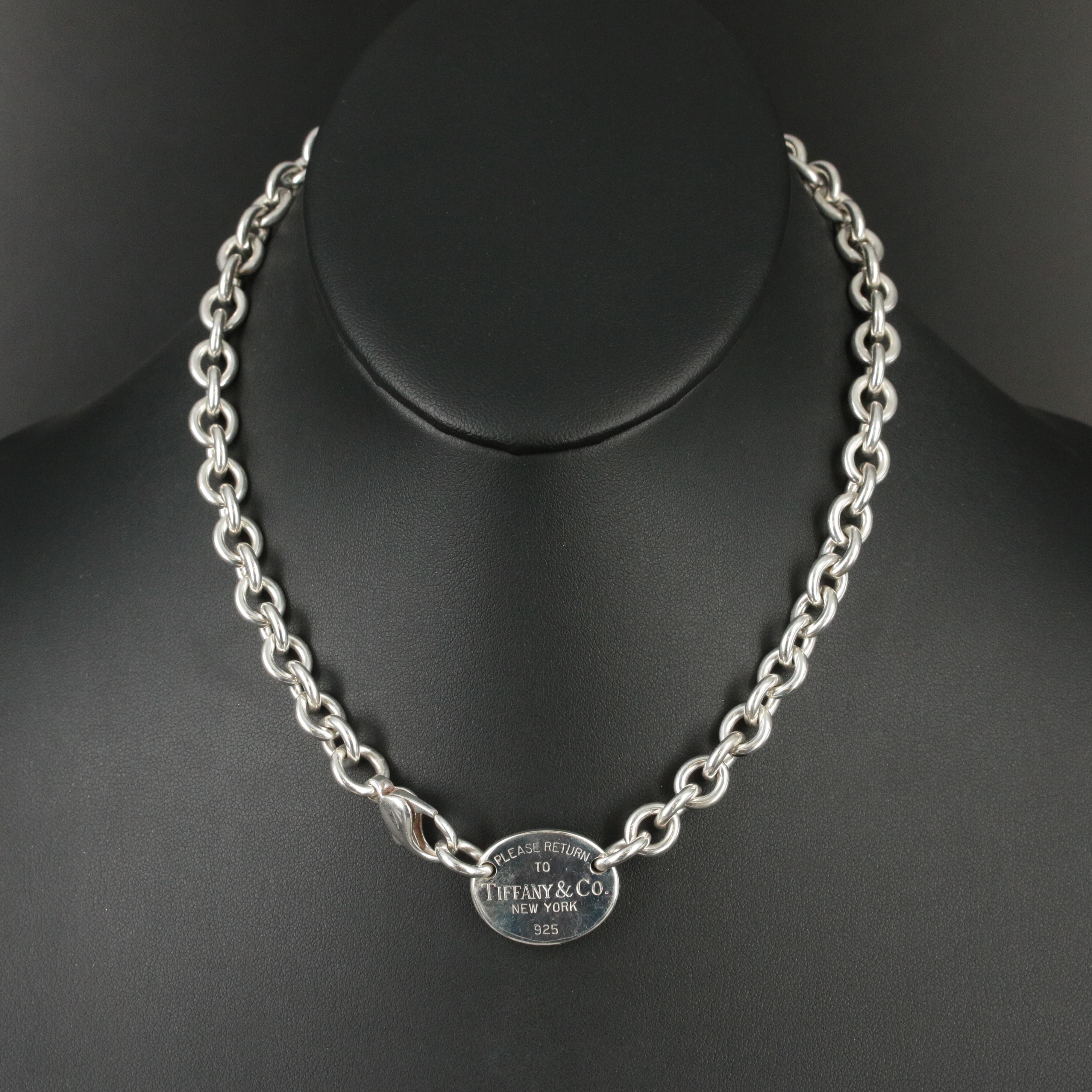 Tiffany & Co. "Return to Tiffany" Sterling Oval Tag Necklace
