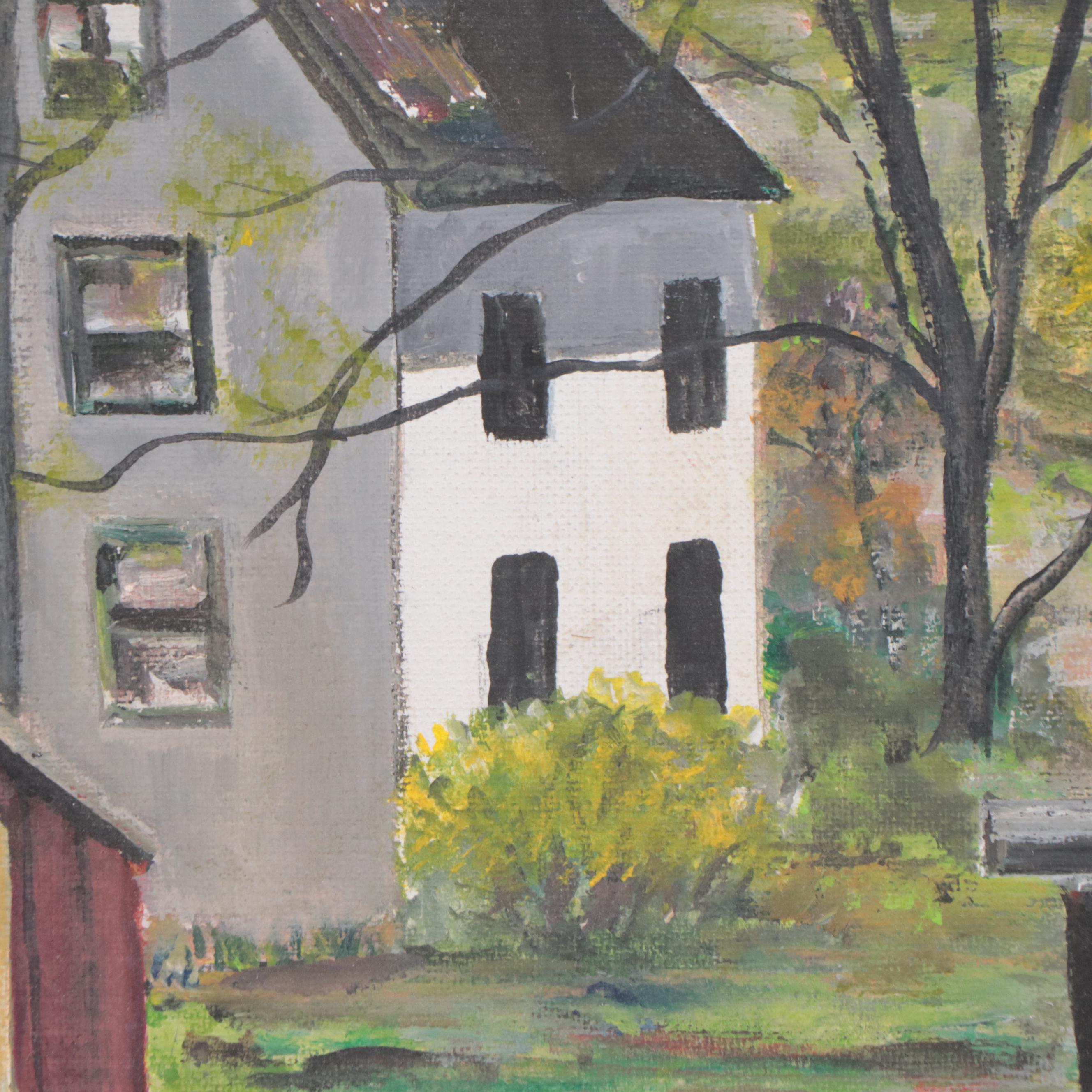 Landscape Oil Painting of Farm House