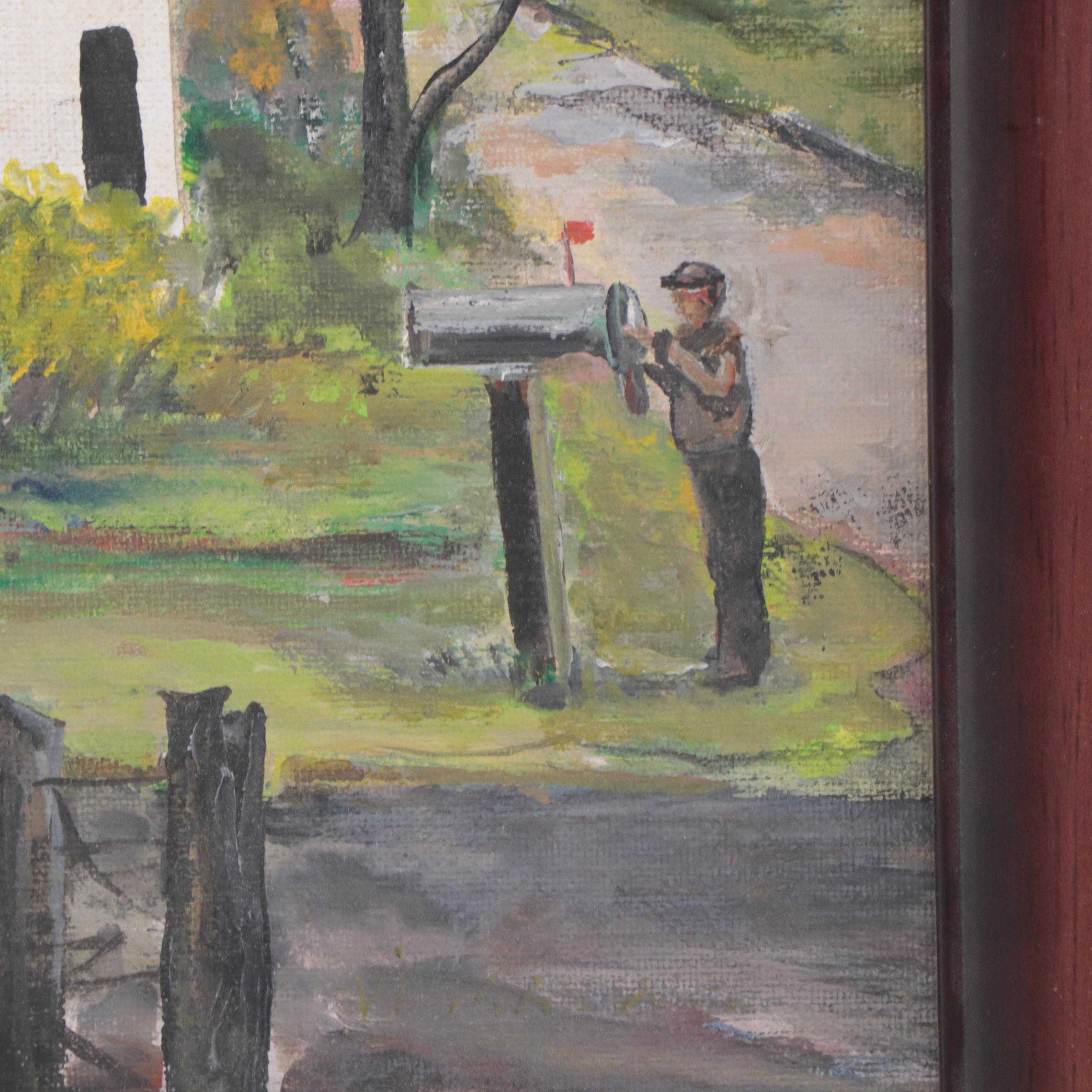 Landscape Oil Painting of Farm House