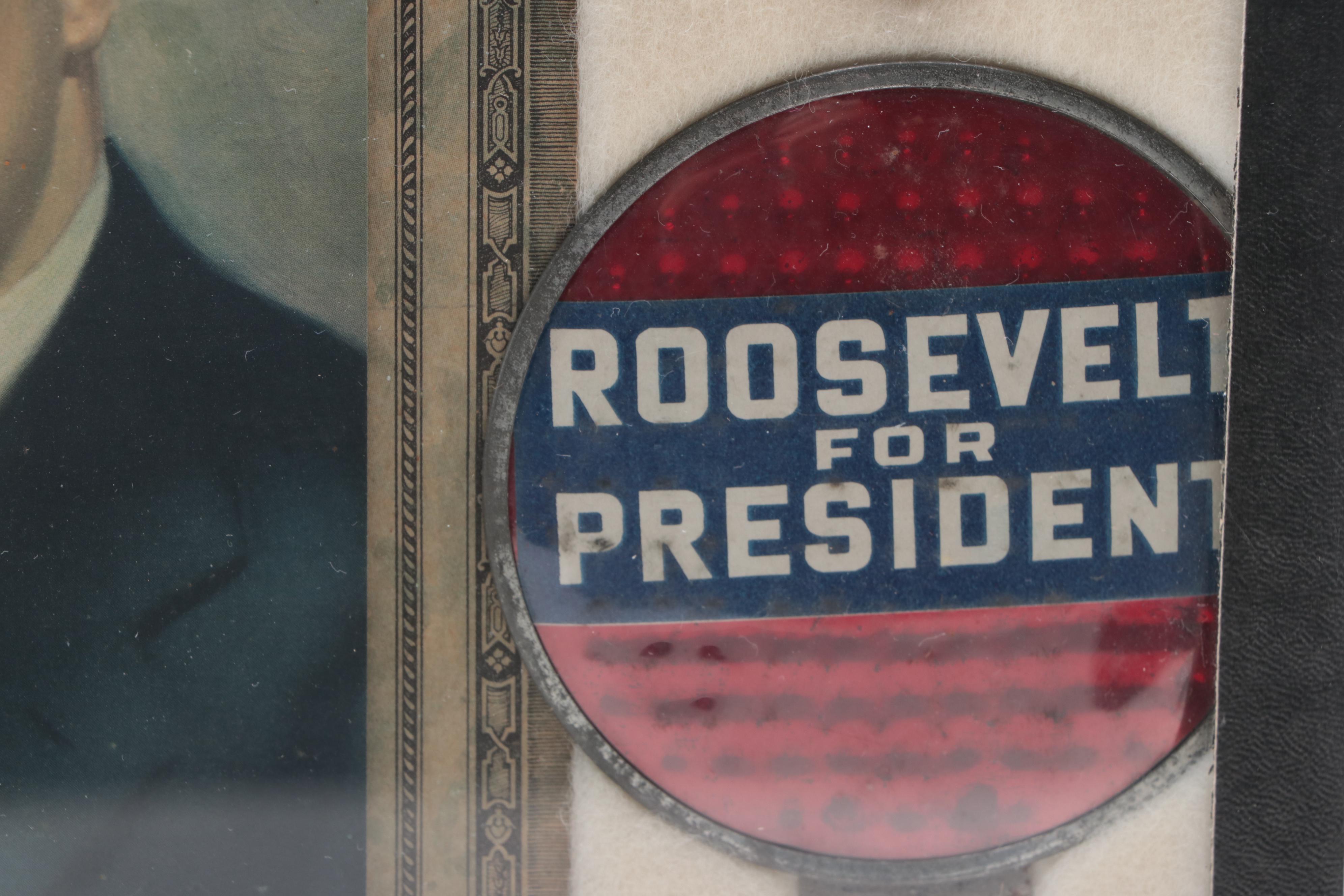 Franklin D. Roosevelt License Plate, Tags, Pinbacks, and More