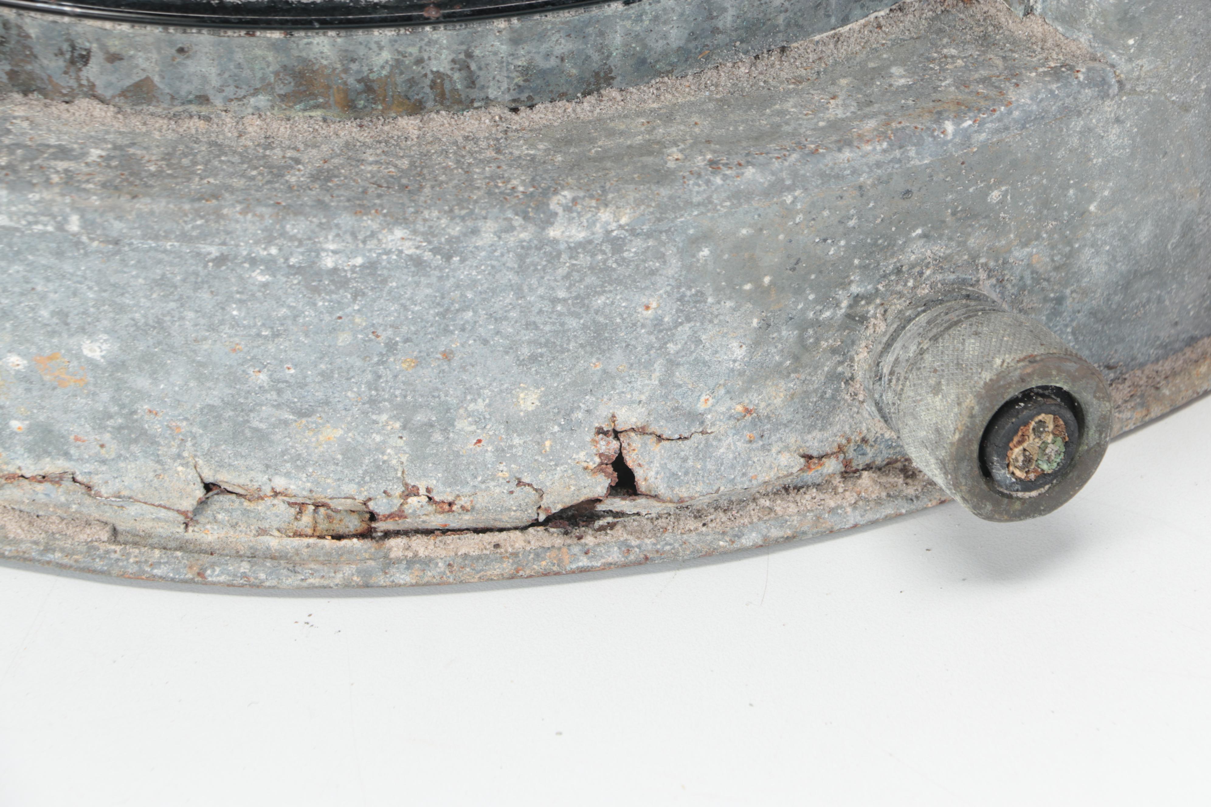 Galvanized Metal and Colored Glass Corner Nautical Signal Lanterns