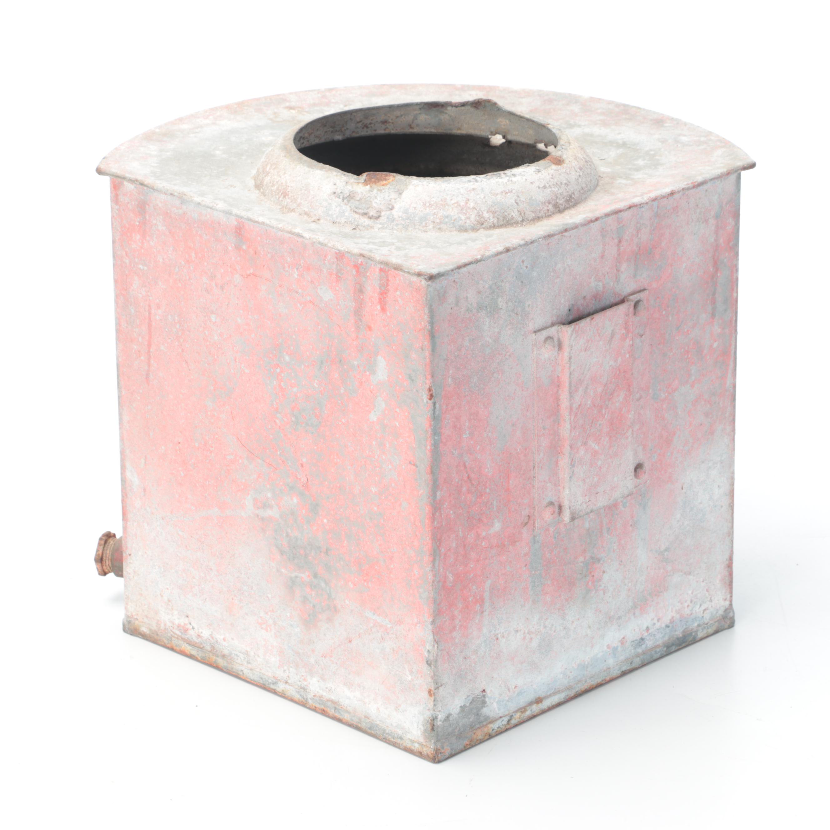 Galvanized Metal and Colored Glass Corner Nautical Signal Lanterns