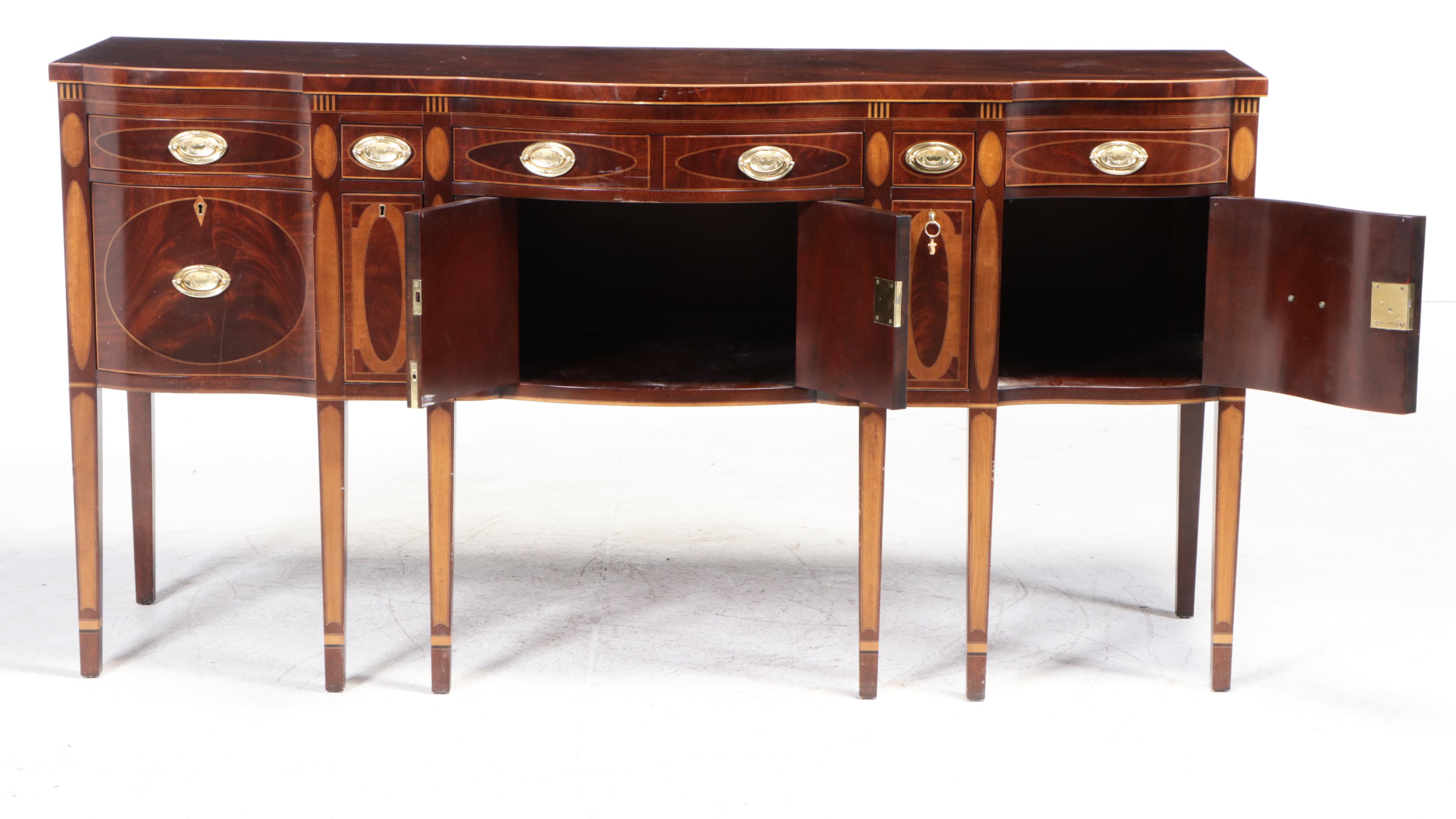Kindel Hepplewhite Style Winterthur Reproduction Mahogany Sideboard, Late 20th C