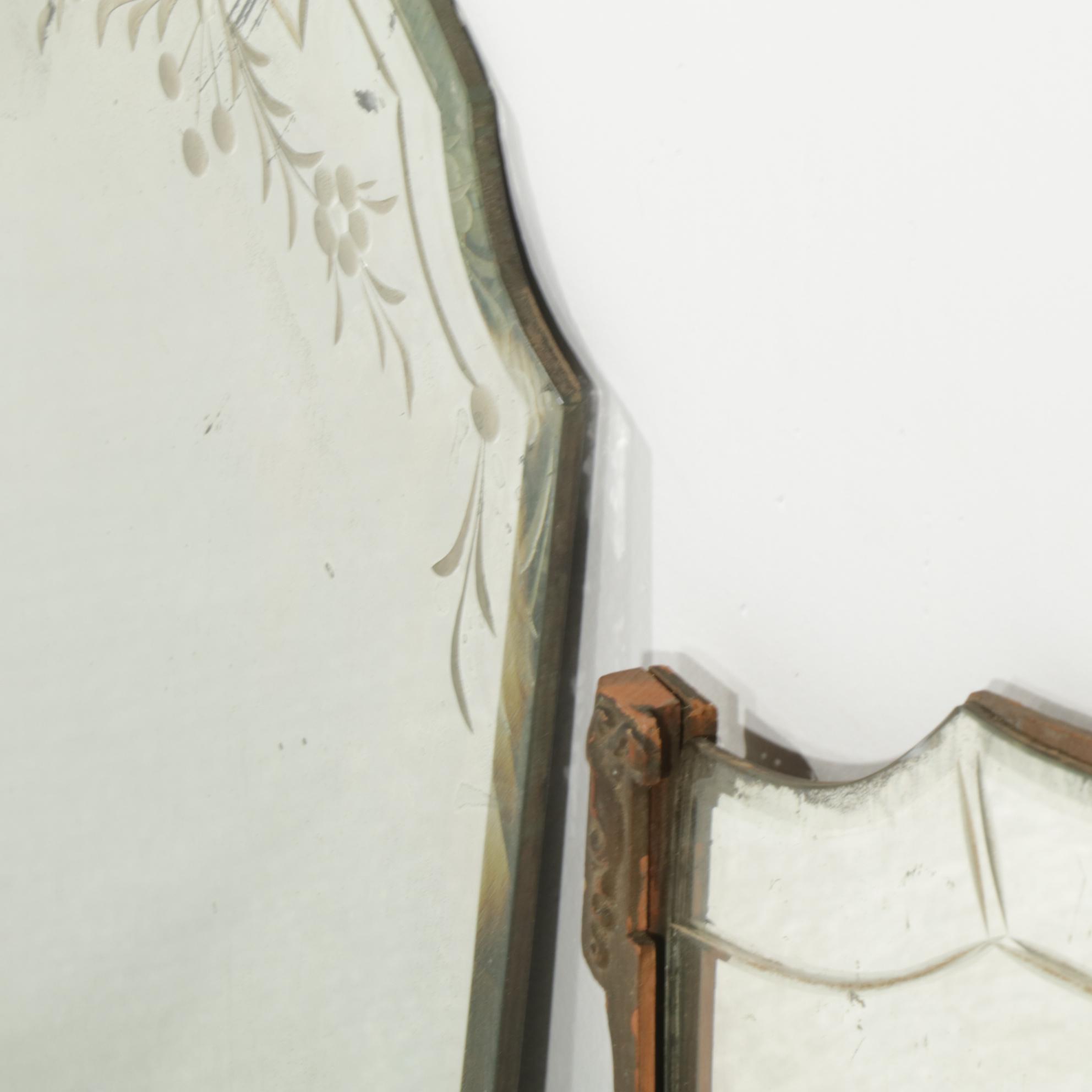 Victorian Etched Glass and Other Wall Mirrors