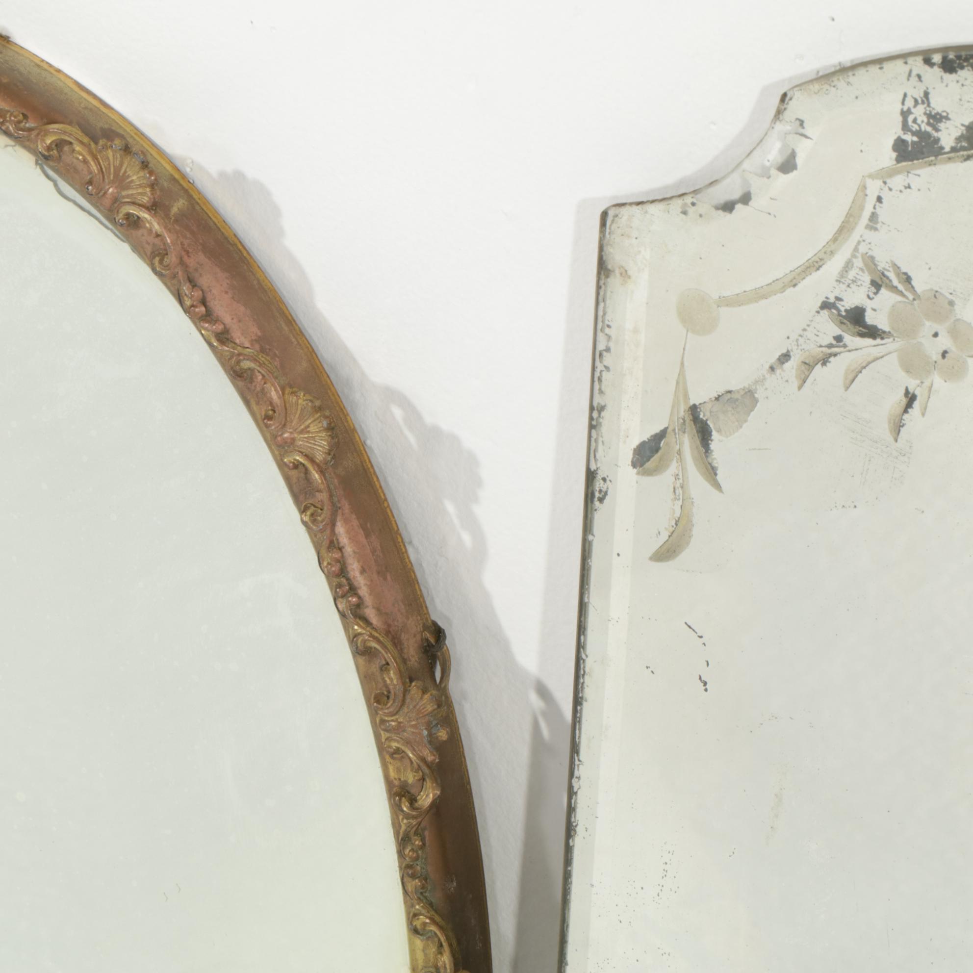 Victorian Etched Glass and Other Wall Mirrors