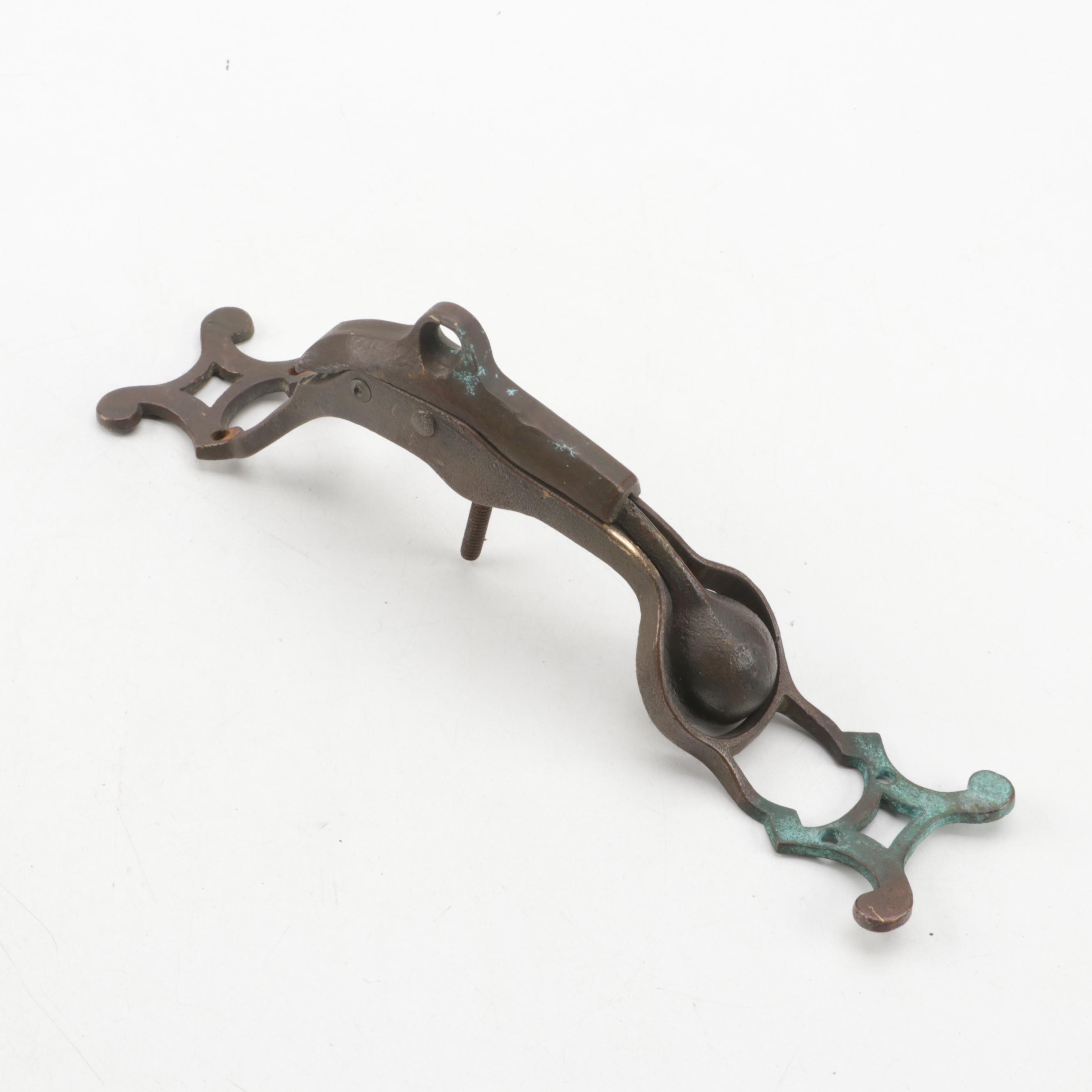 Brass Trolley Clapper Bell with Victorian Door Knockers