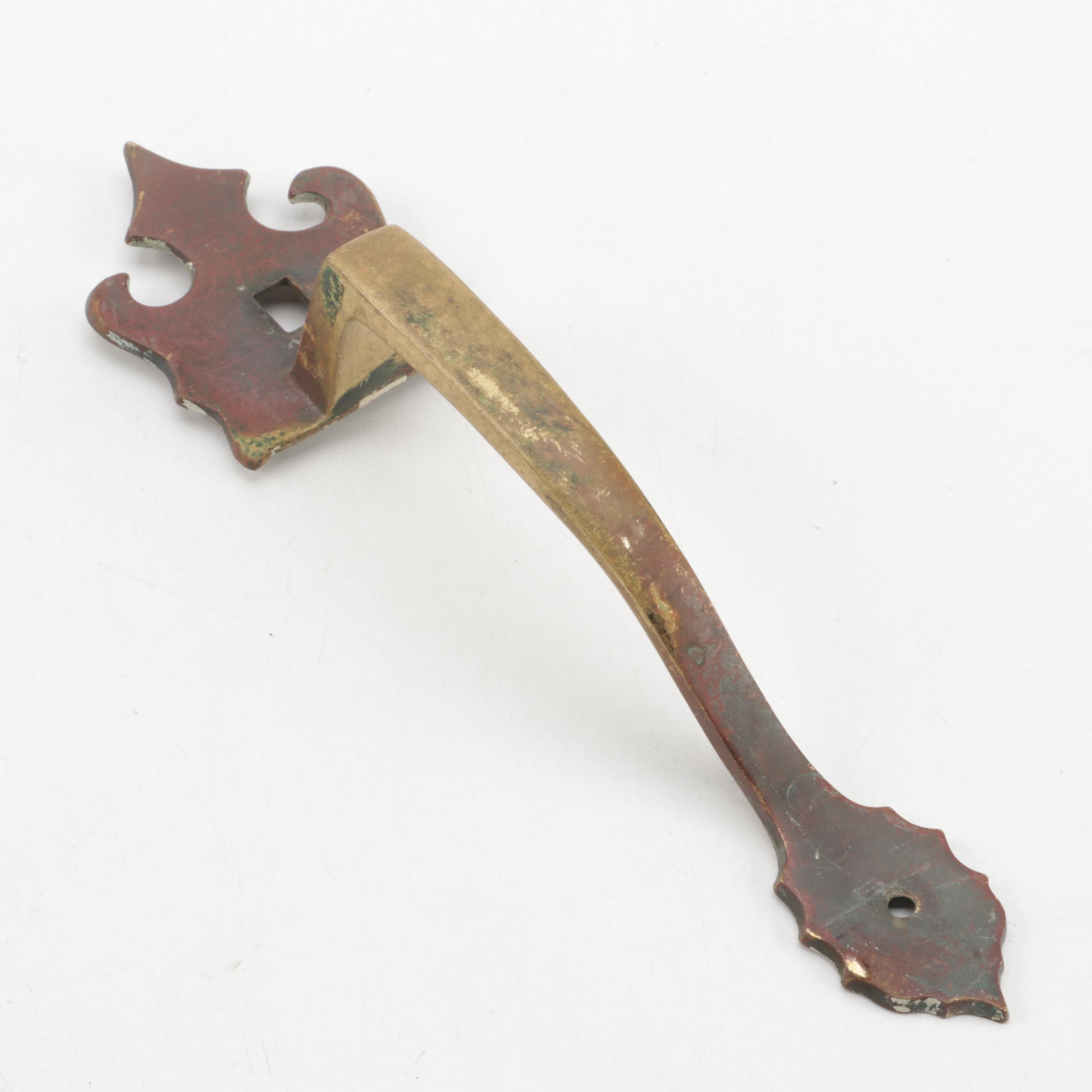 Brass Trolley Clapper Bell with Victorian Door Knockers