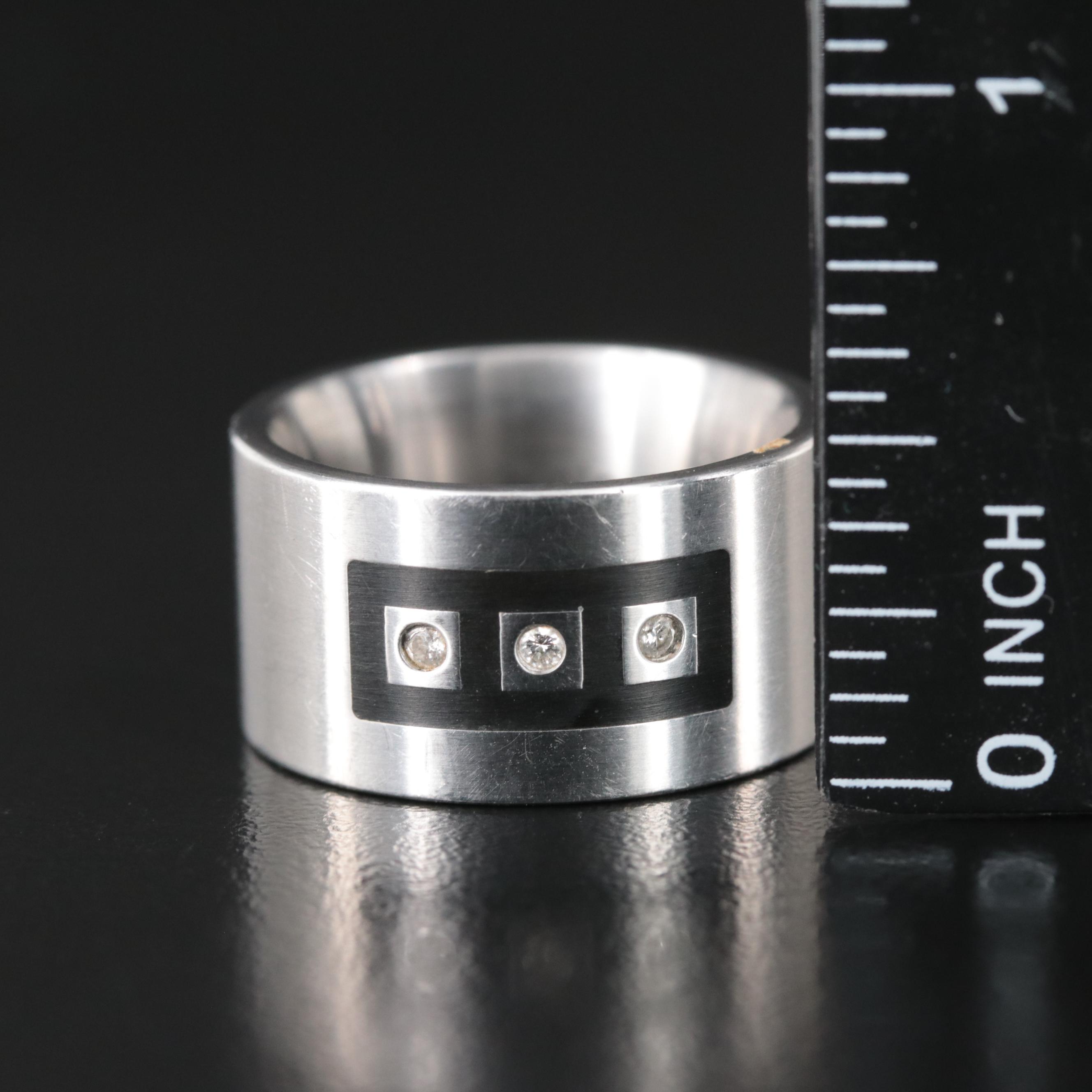 Stainless Steel Diamond Ring EBTH