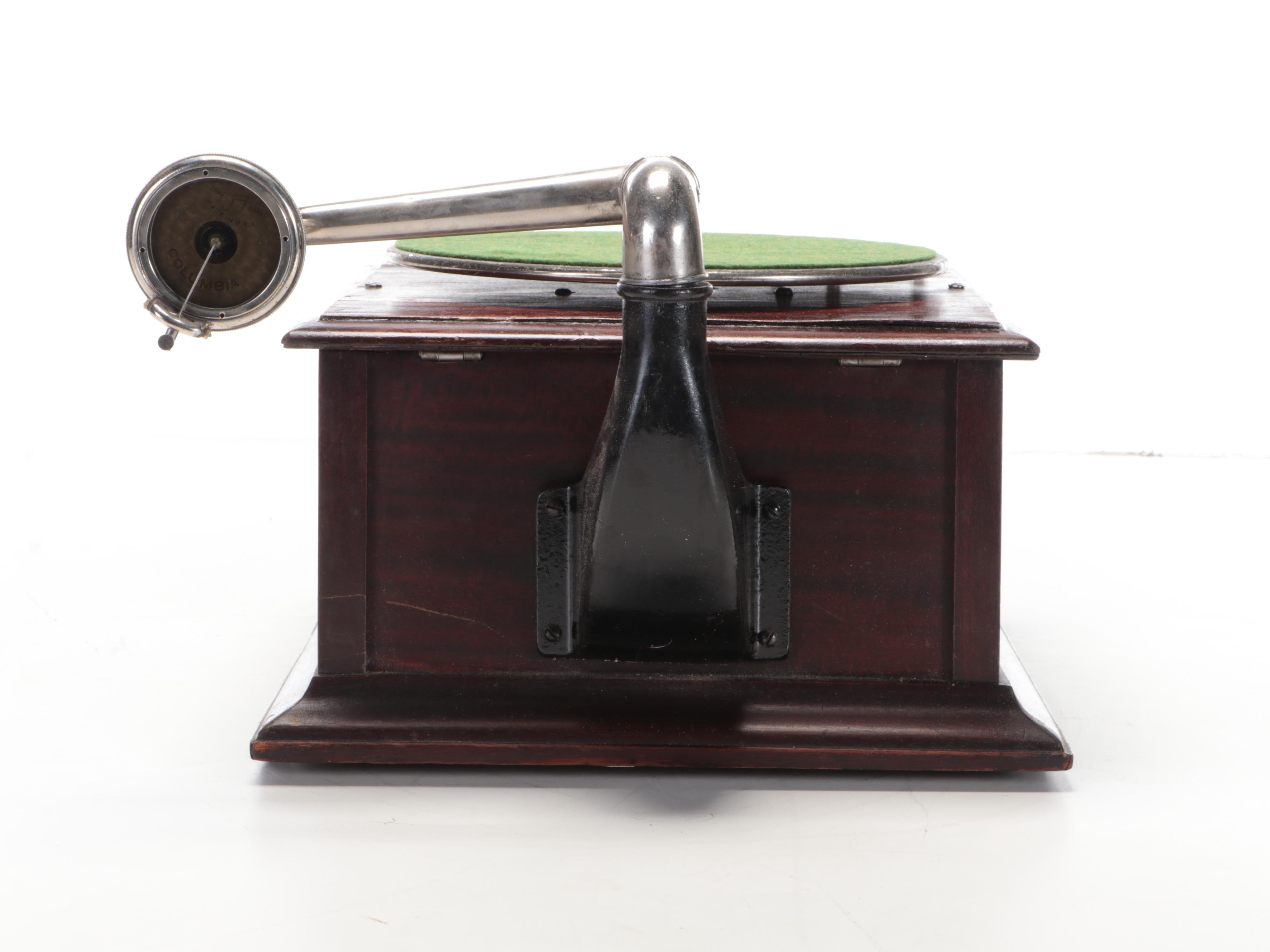 Columbia Grafonola Hand-Crank Record Player, Circa 1920s