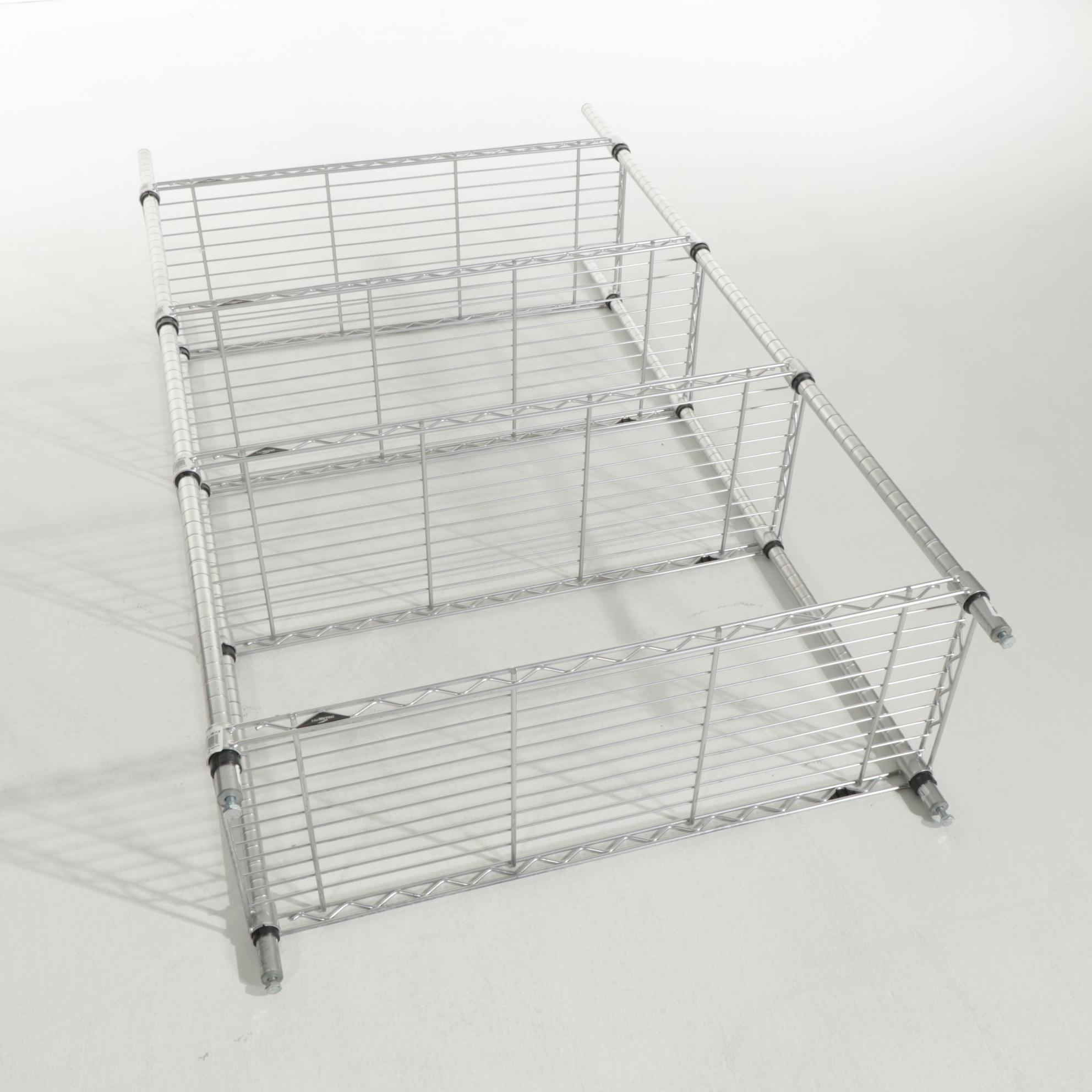 InterMetro Chrome Finish Steel Industrial 36" Four-Shelf Wire Shelving