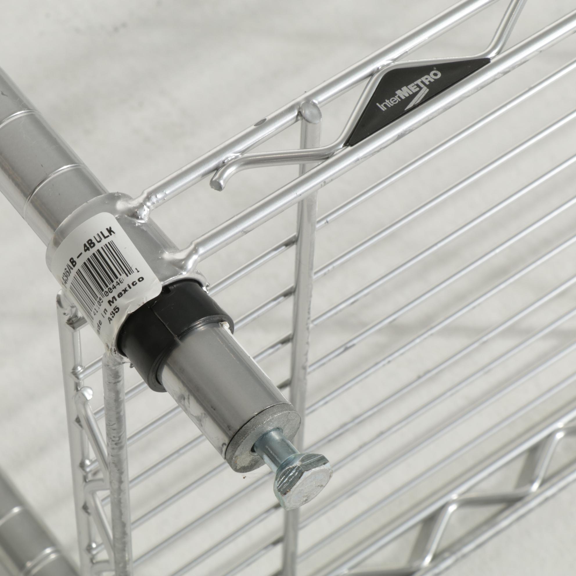 InterMetro Chrome Finish Steel Industrial 36" Four-Shelf Wire Shelving