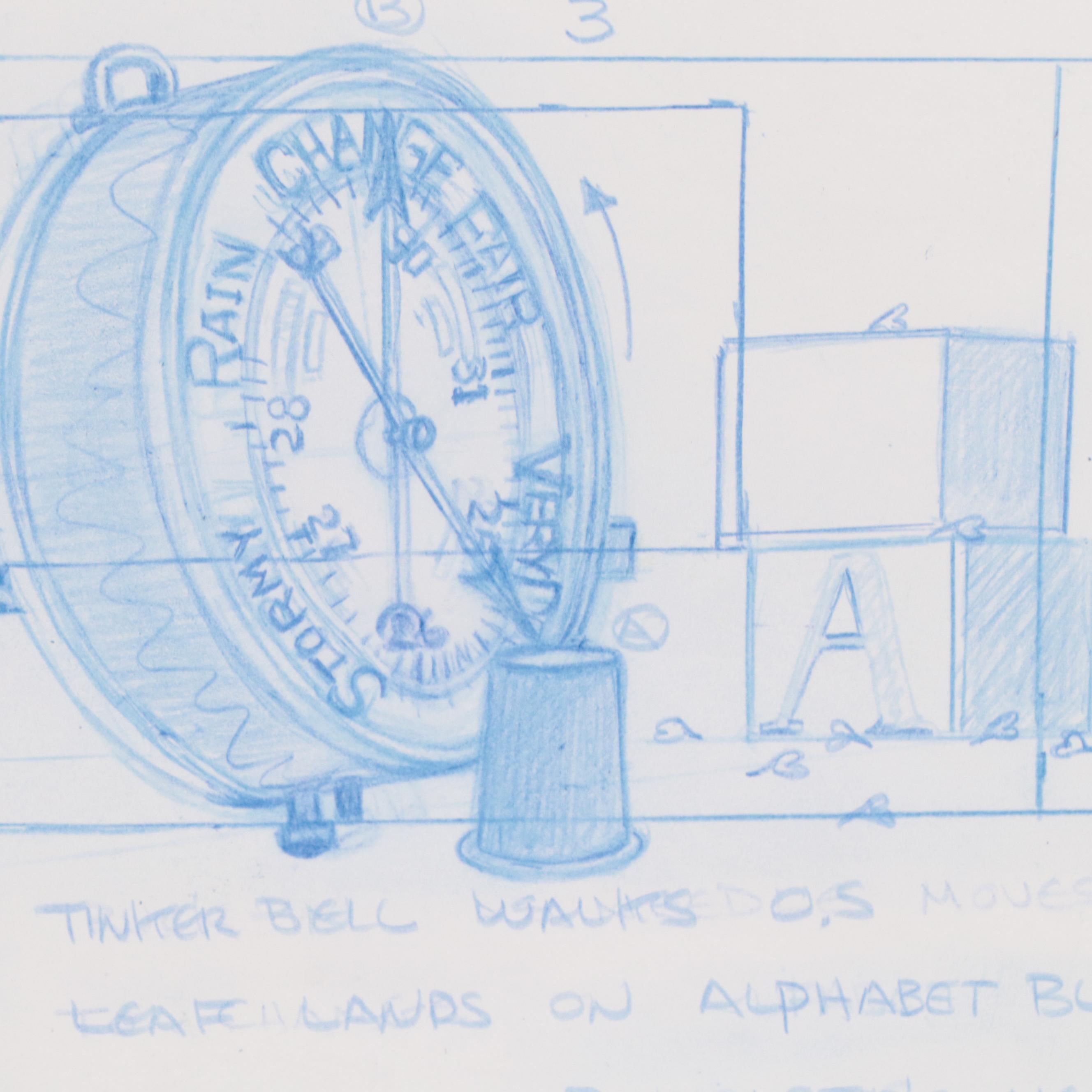 Disney Storyboard Drawings of Tinkerbell, Circa 1990