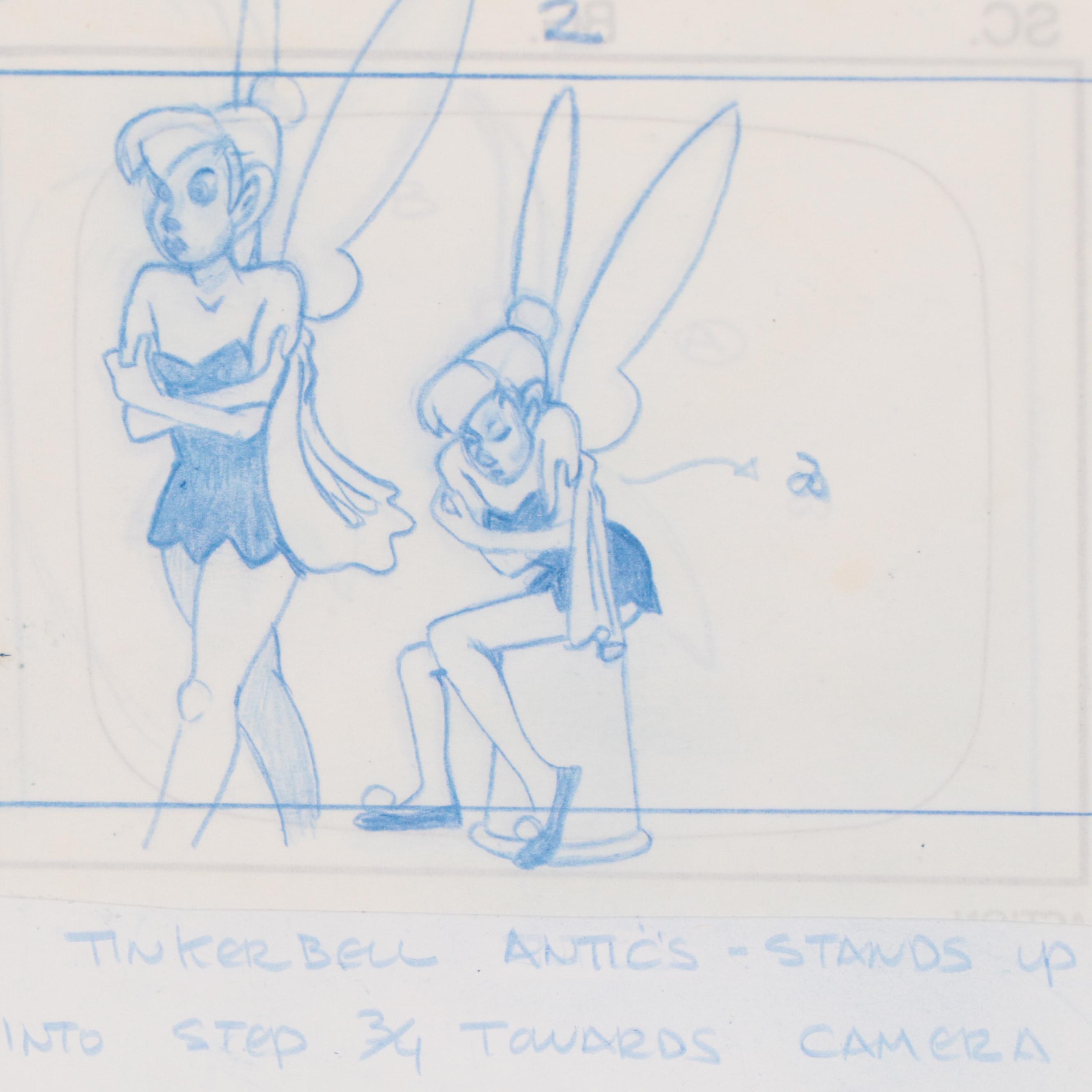Disney Storyboard Drawings of Tinkerbell, Circa 1990