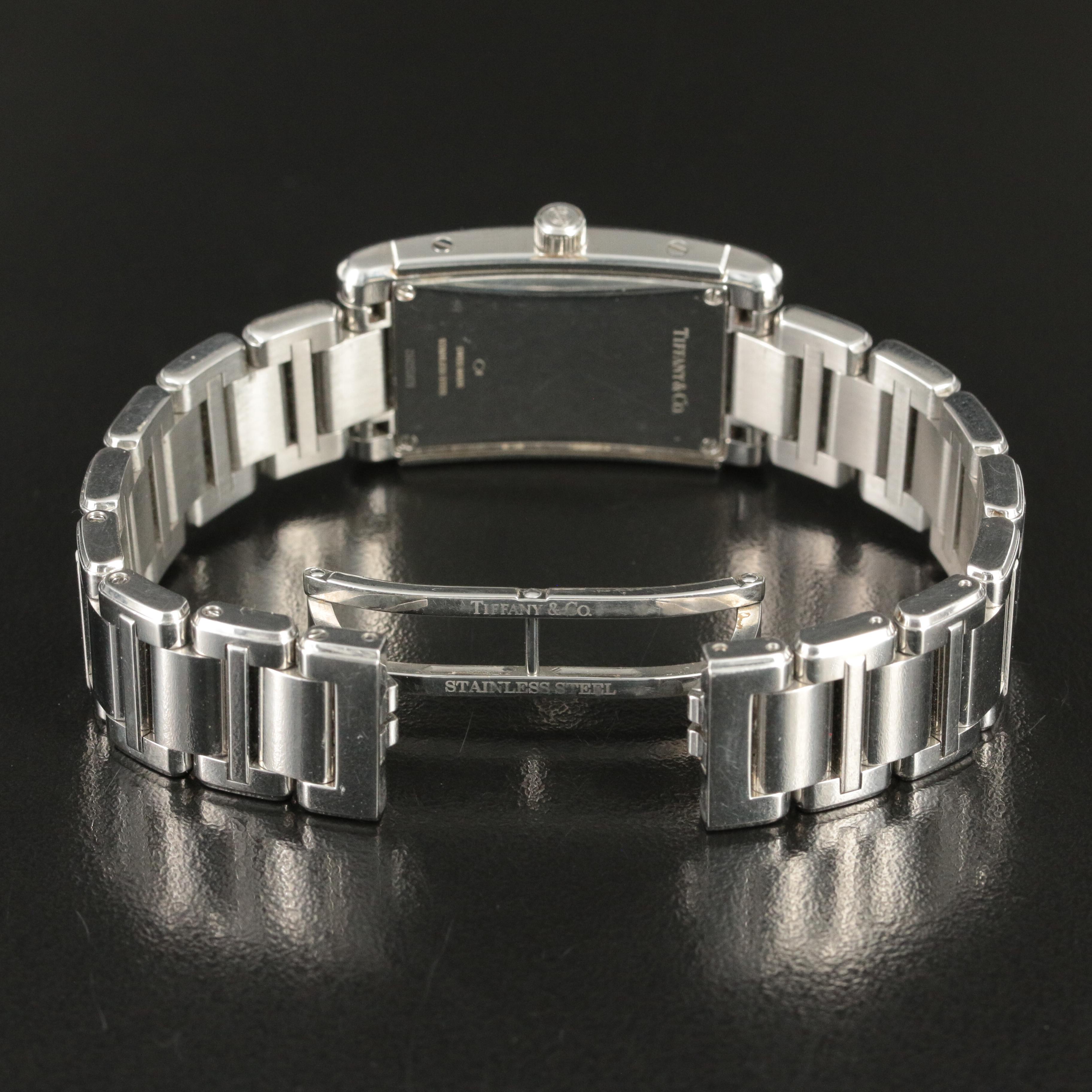 Tiffany & Co. Resonator Diamond Bezel, Tank-Style Quartz Watch