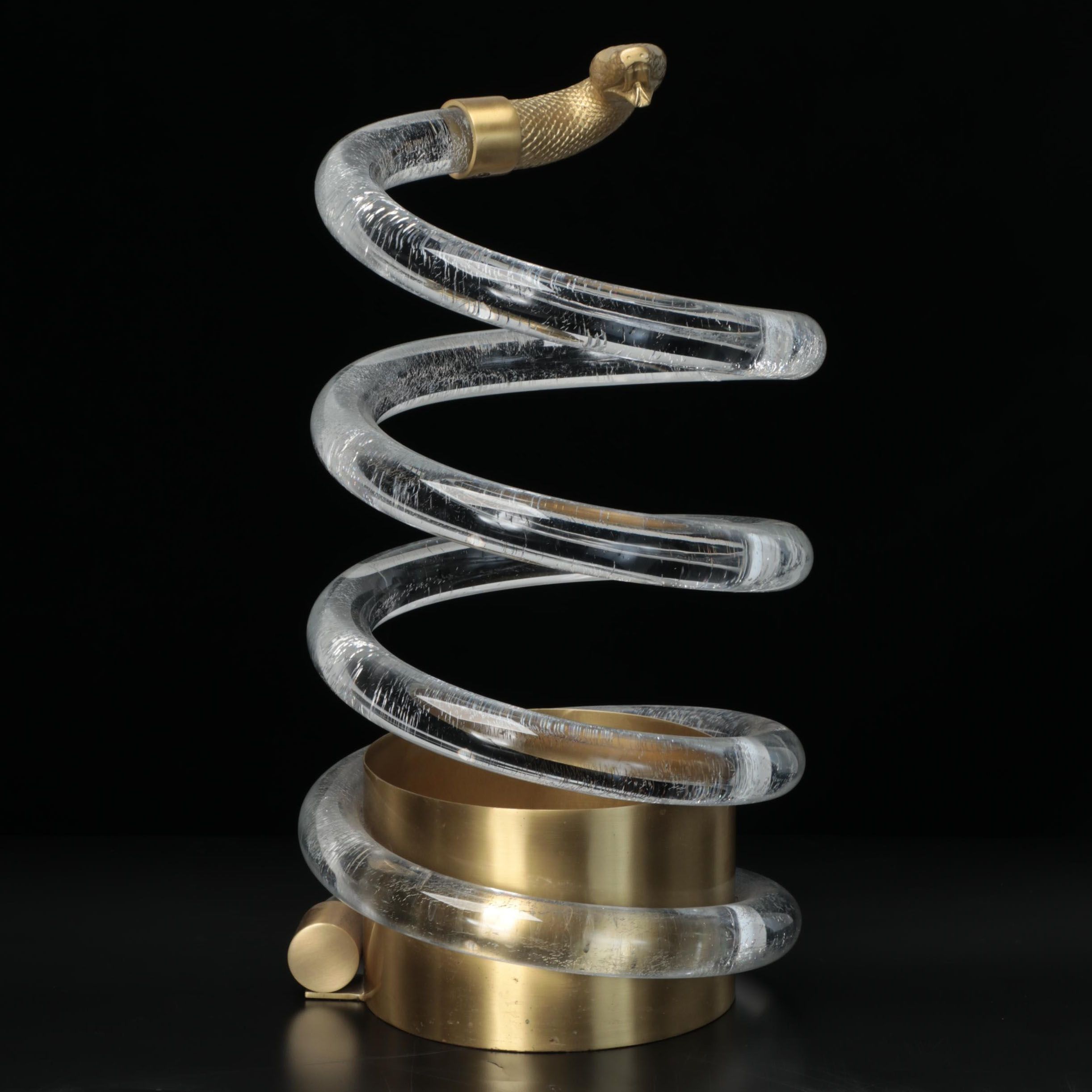 Jonathan Adler Acrylic and Brass Serpent Umbrella Stand EBTH