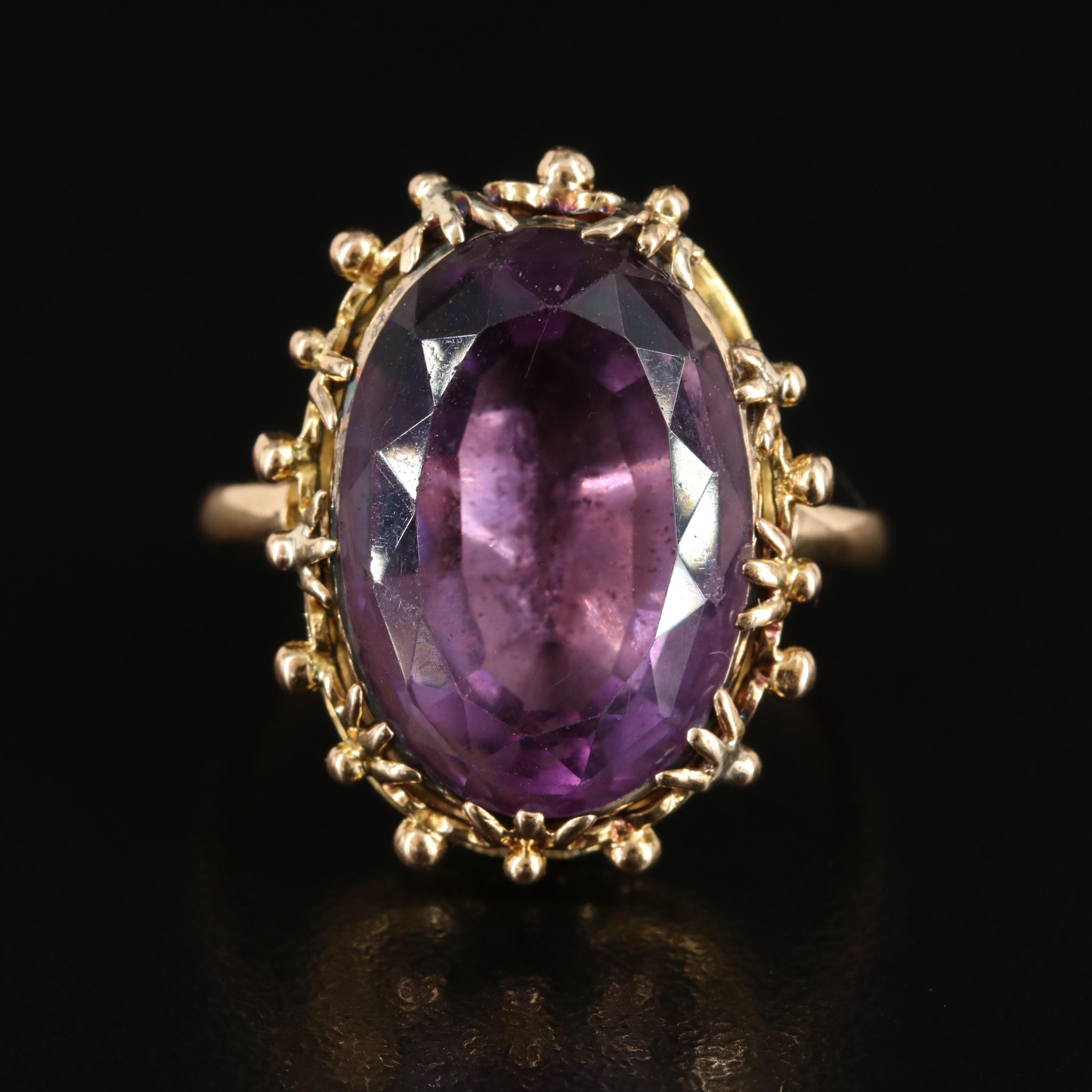 18K 10.92 CT Amethyst Ring