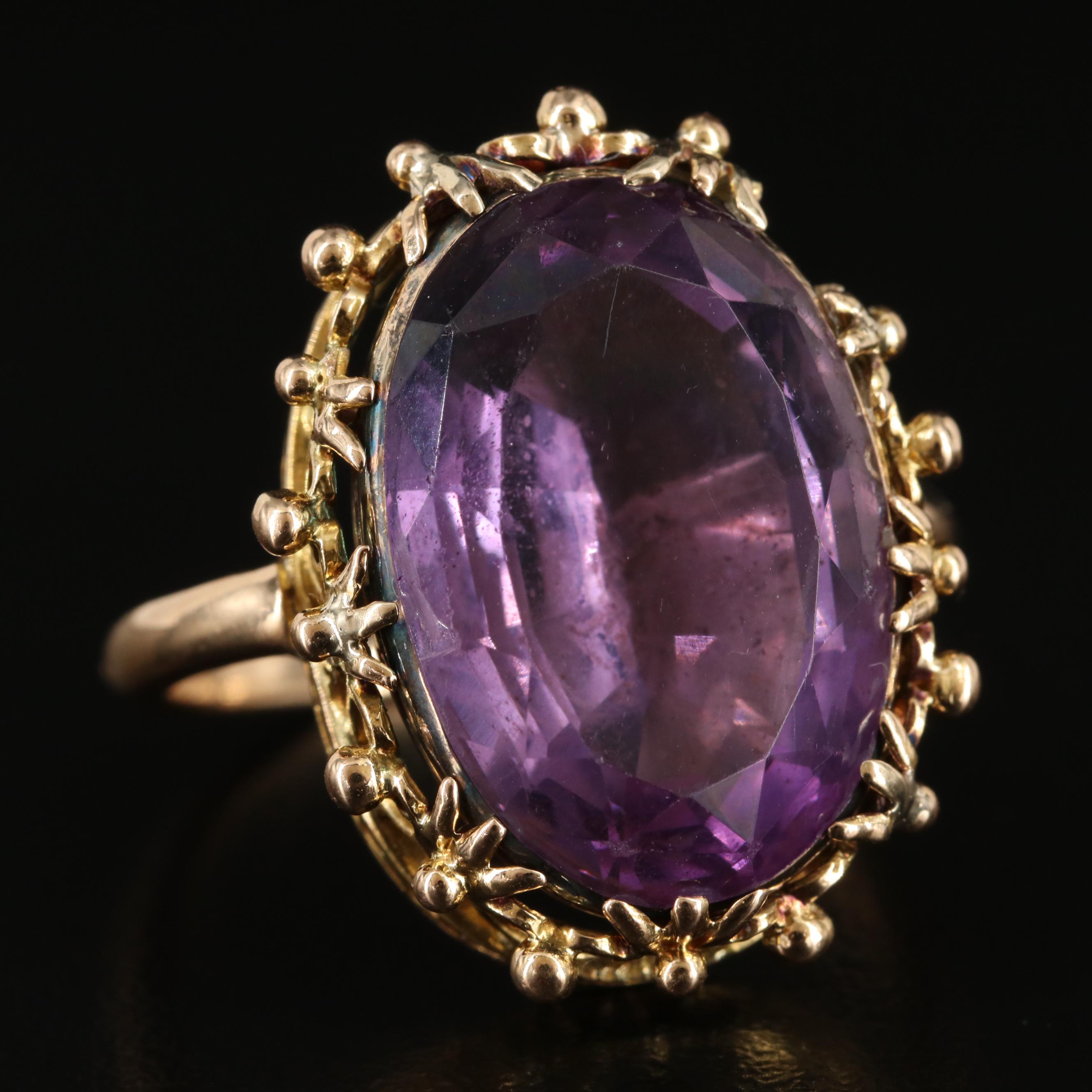 18K 10.92 CT Amethyst Ring
