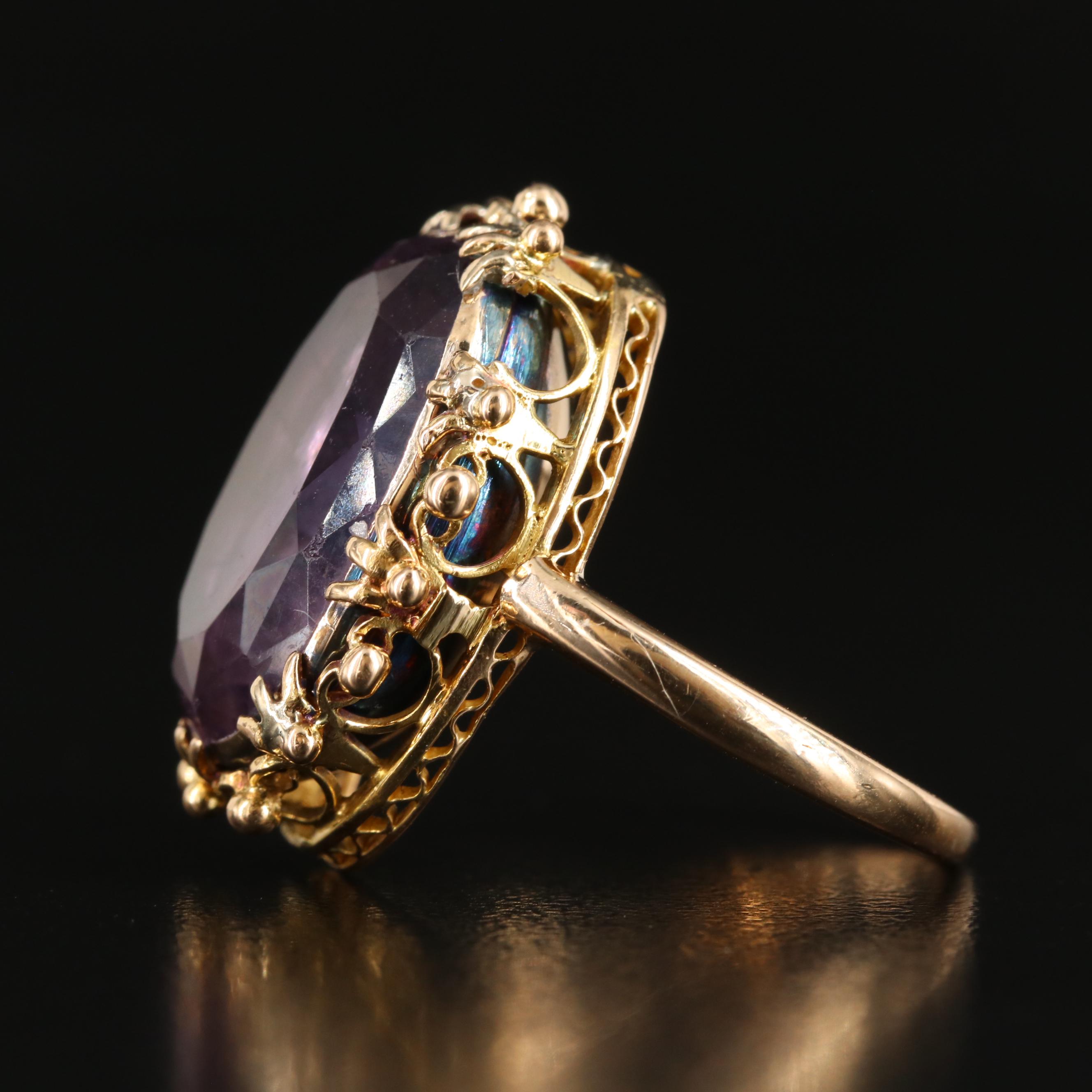 18K 10.92 CT Amethyst Ring