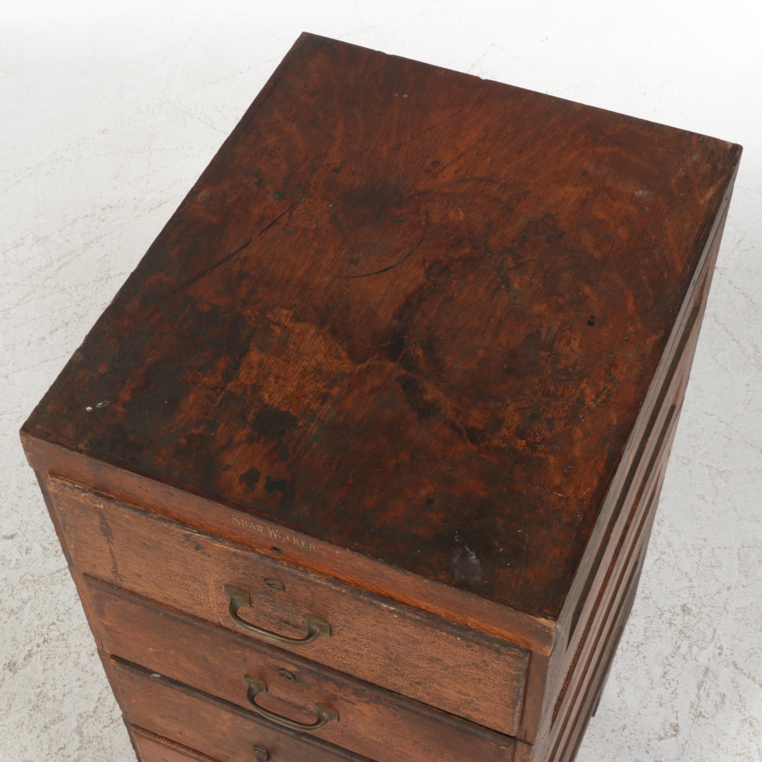 Shaw Walker Oak Five-Drawer Assembled Chest, Early 20th Century