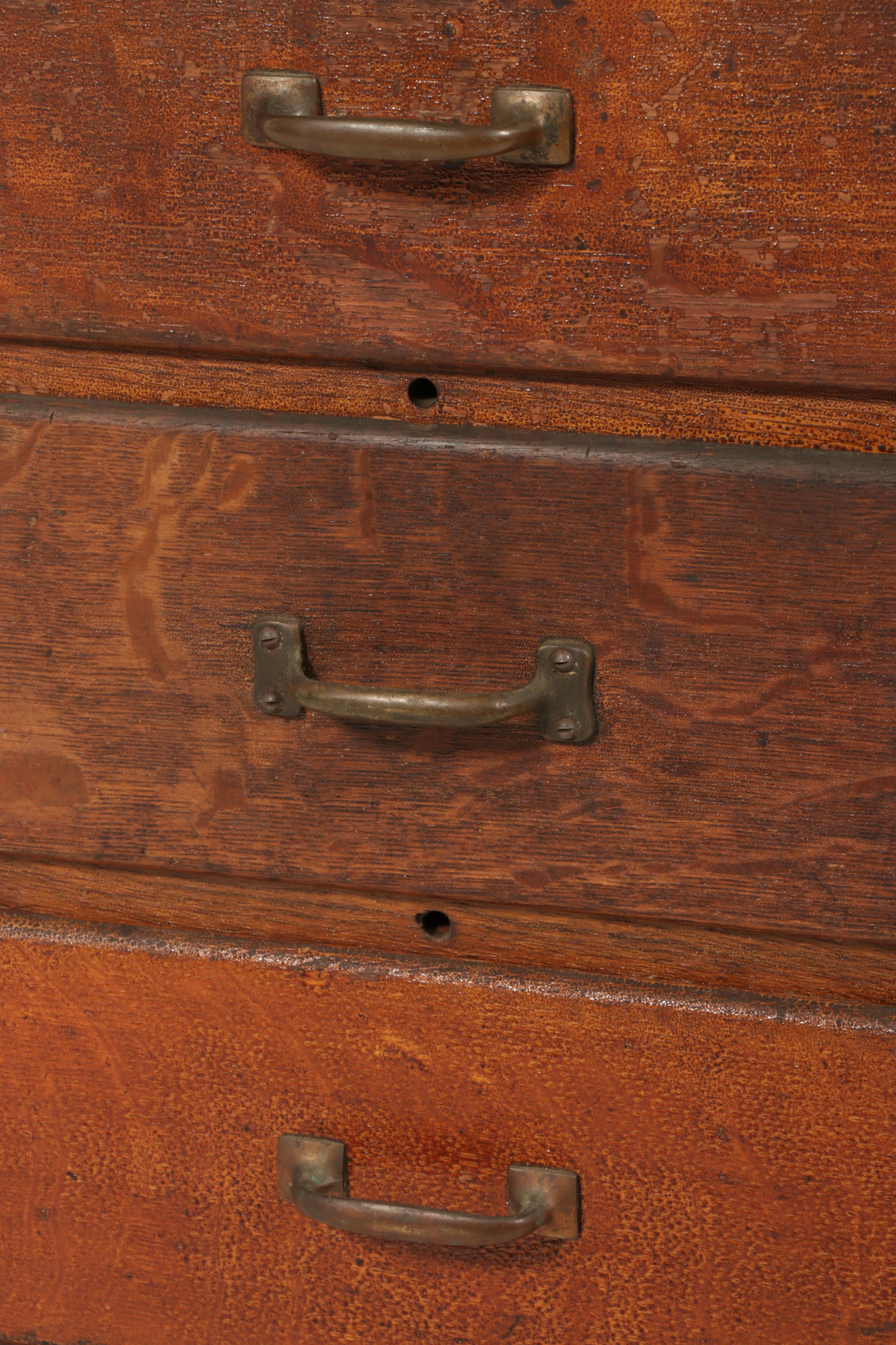 Shaw Walker Oak Five-Drawer Assembled Chest, Early 20th Century
