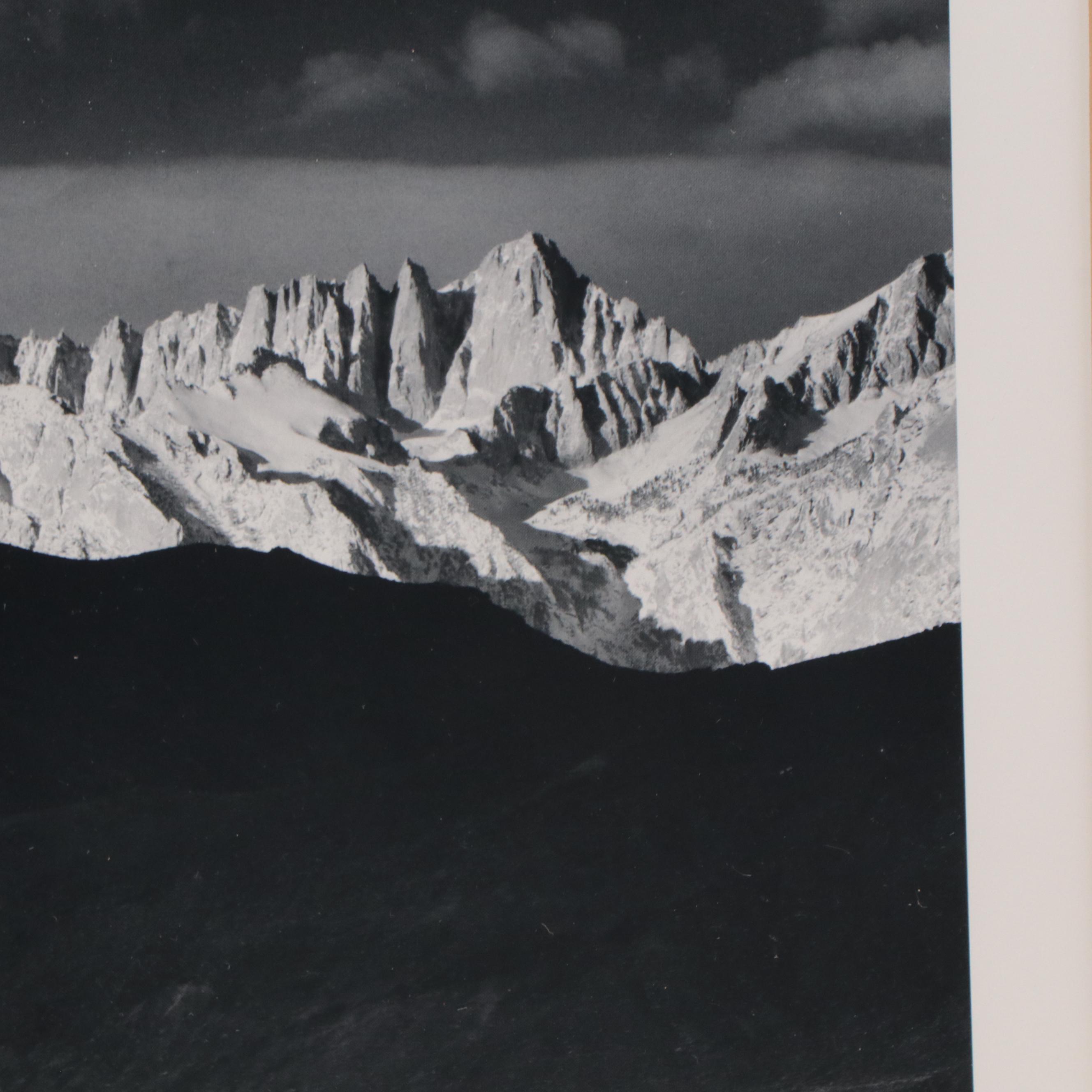 Ansel Adams Initialed Halftone "Winter Sunrise, Sierra Nevada"
