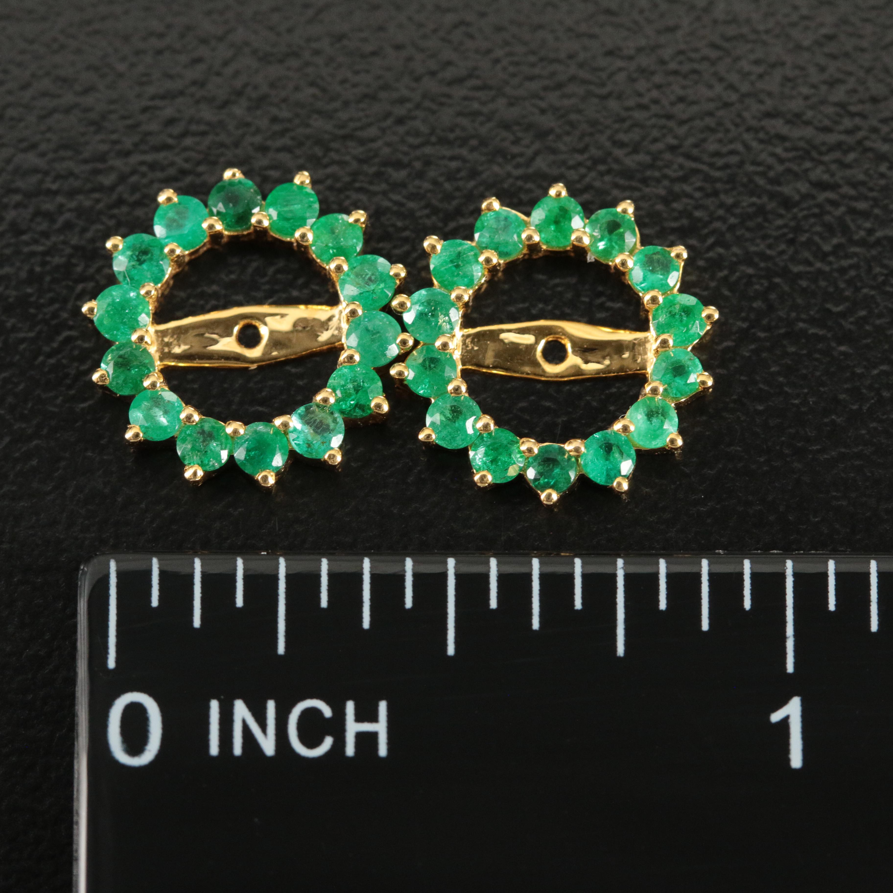 14K Emerald Earring Jackets