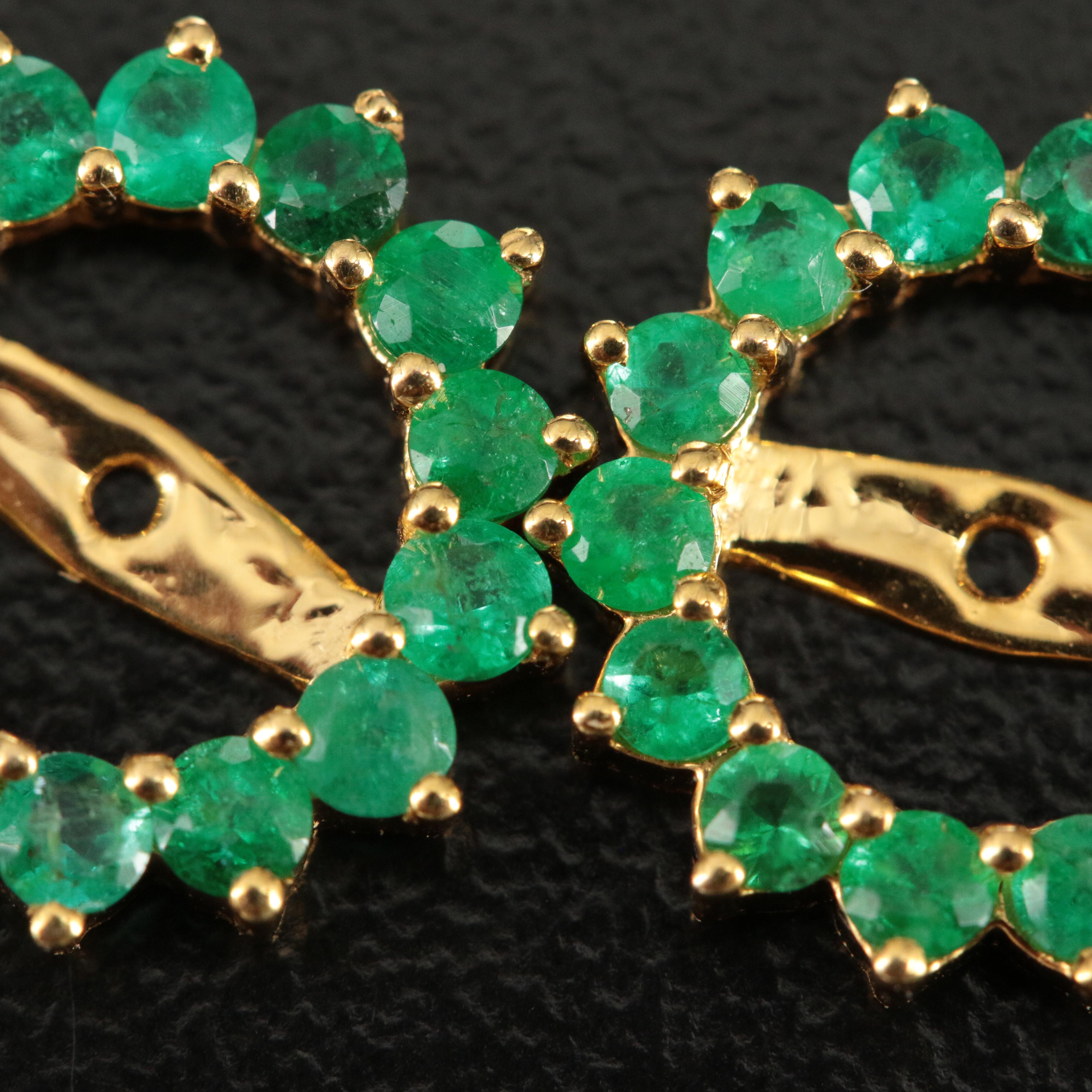 14K Emerald Earring Jackets