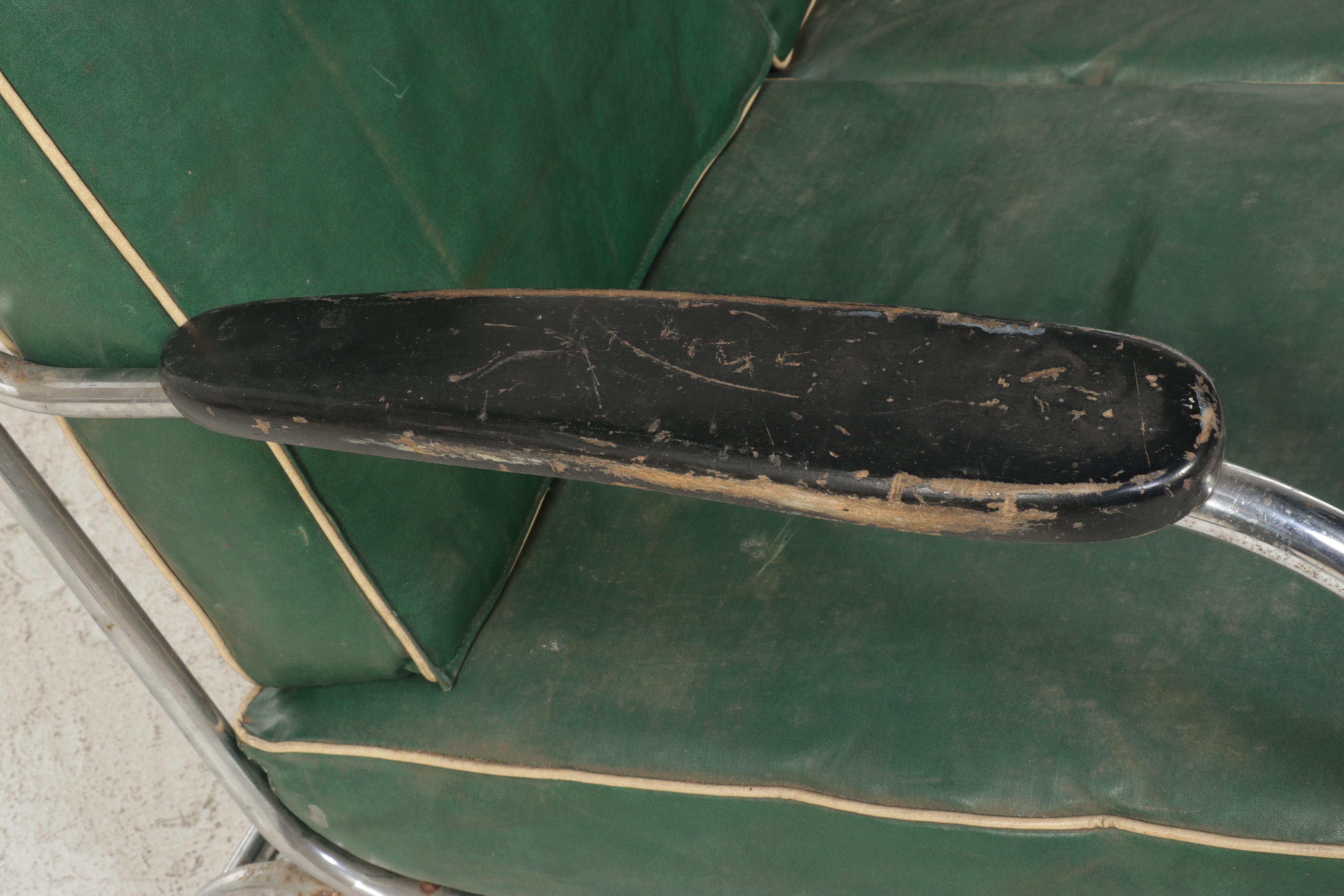 Kem Weber for Lloyd Art Deco Tubular Chrome Framed Sofa, Early 20th Century