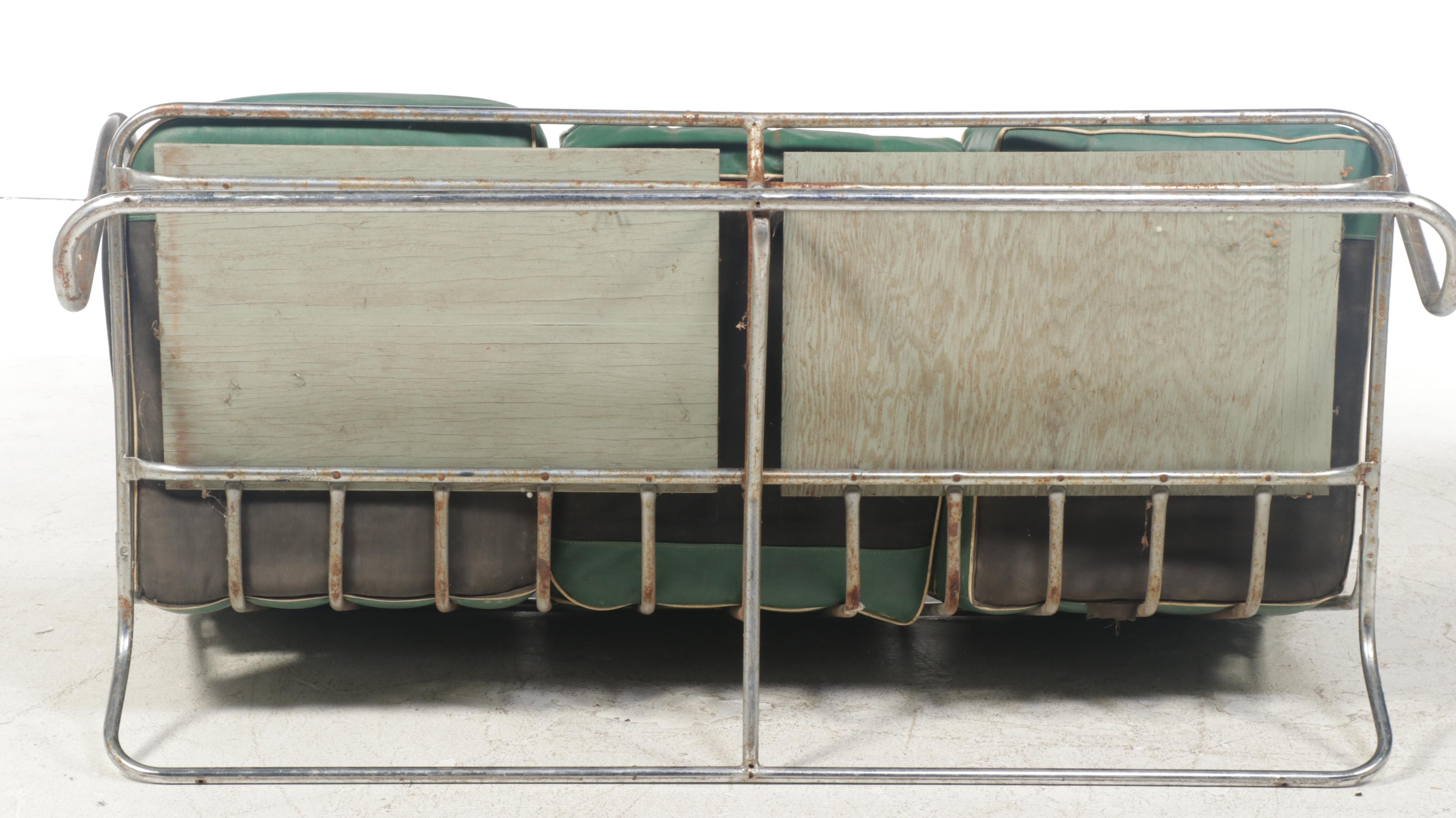 Kem Weber for Lloyd Art Deco Tubular Chrome Framed Sofa, Early 20th Century