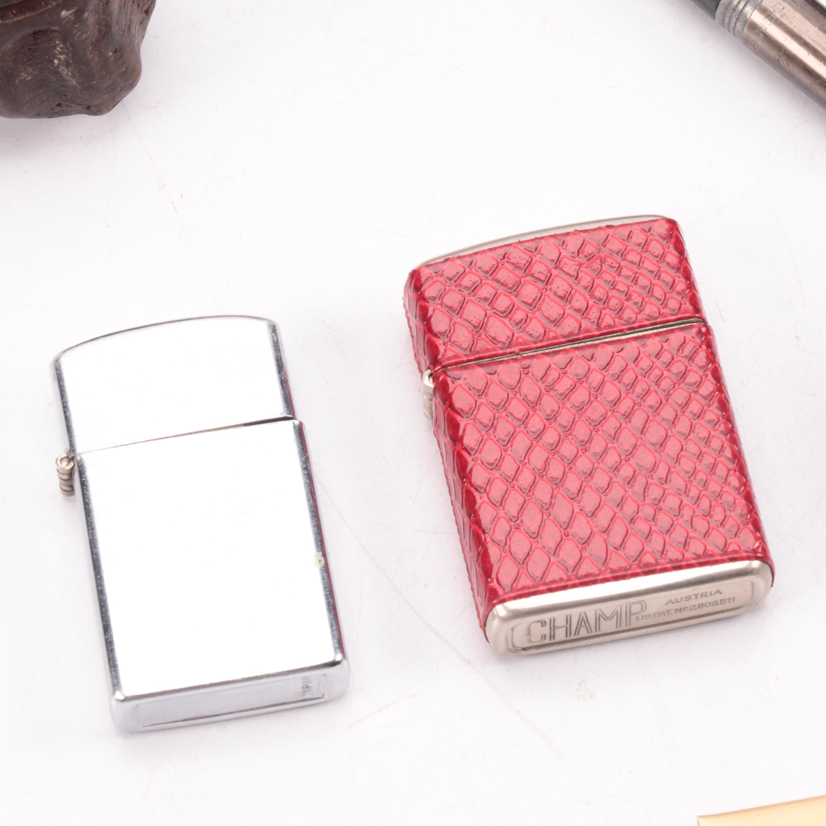 Wooden Geometric Inlay Tobacco Box & Pipe Stand, Pipes, Ashtrays with More