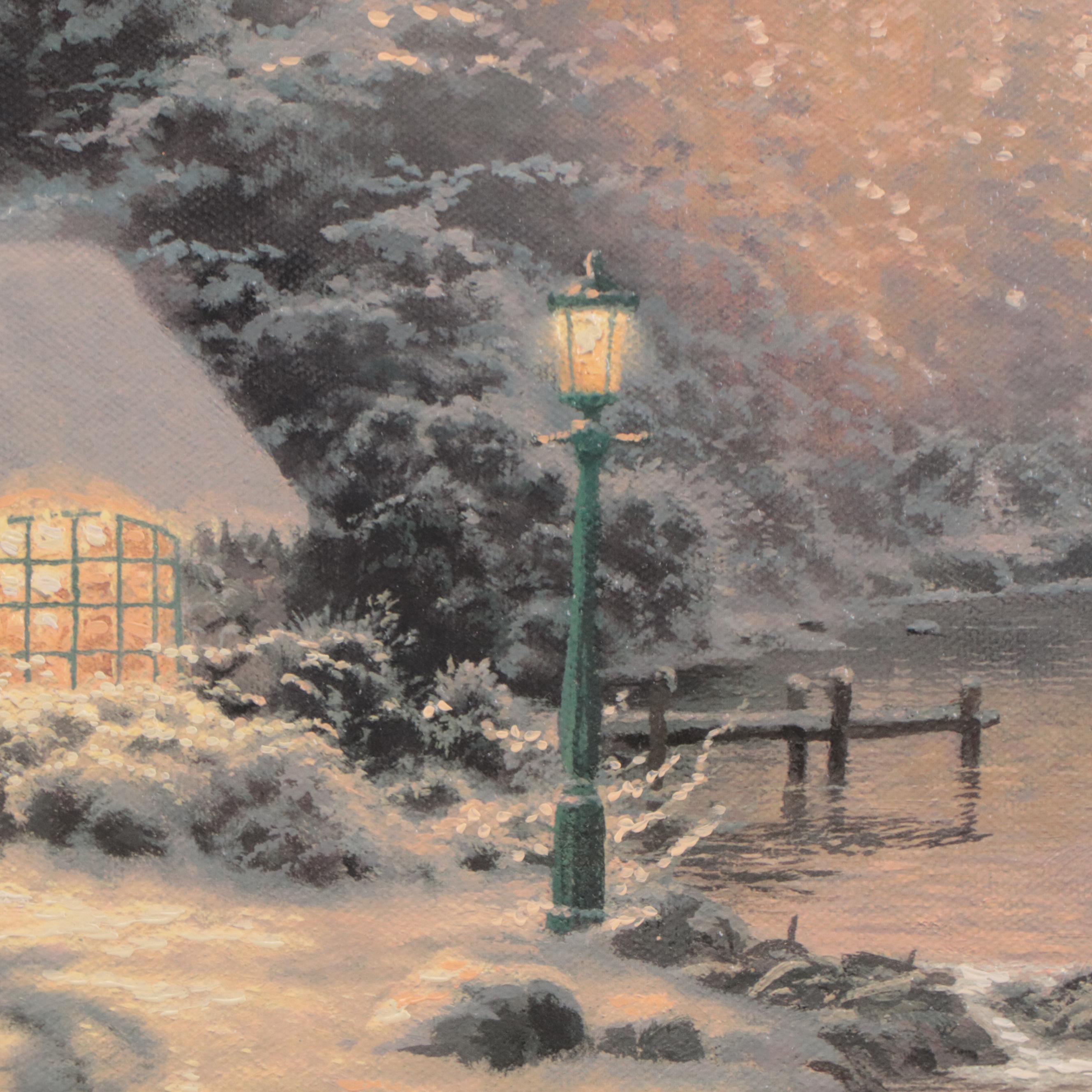 Thomas Kinkade Embellished Offset Lithograph "Evening Glow," 1999