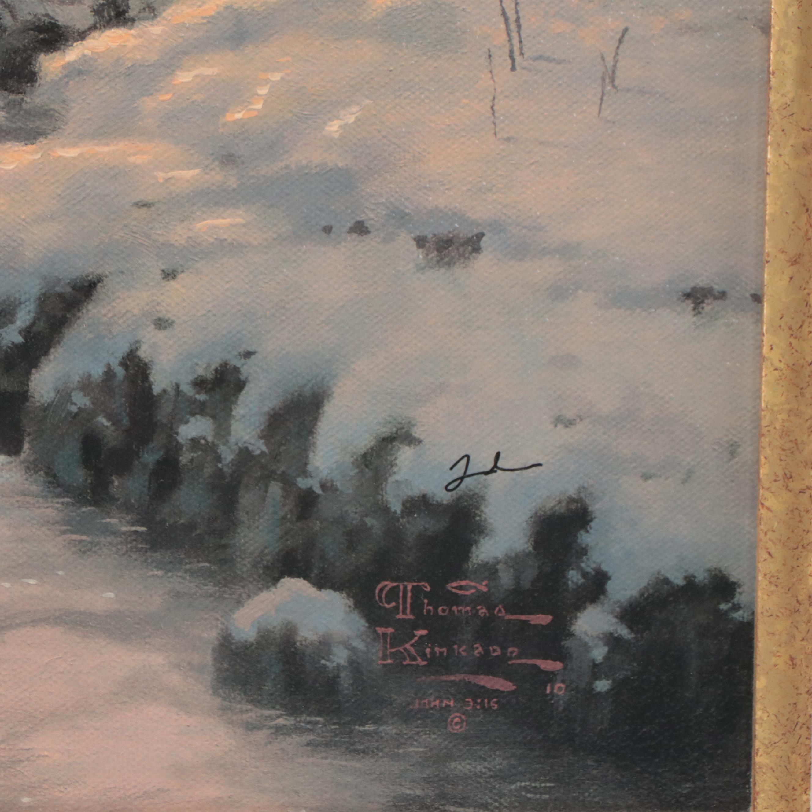 Thomas Kinkade Embellished Offset Lithograph "Evening Glow," 1999