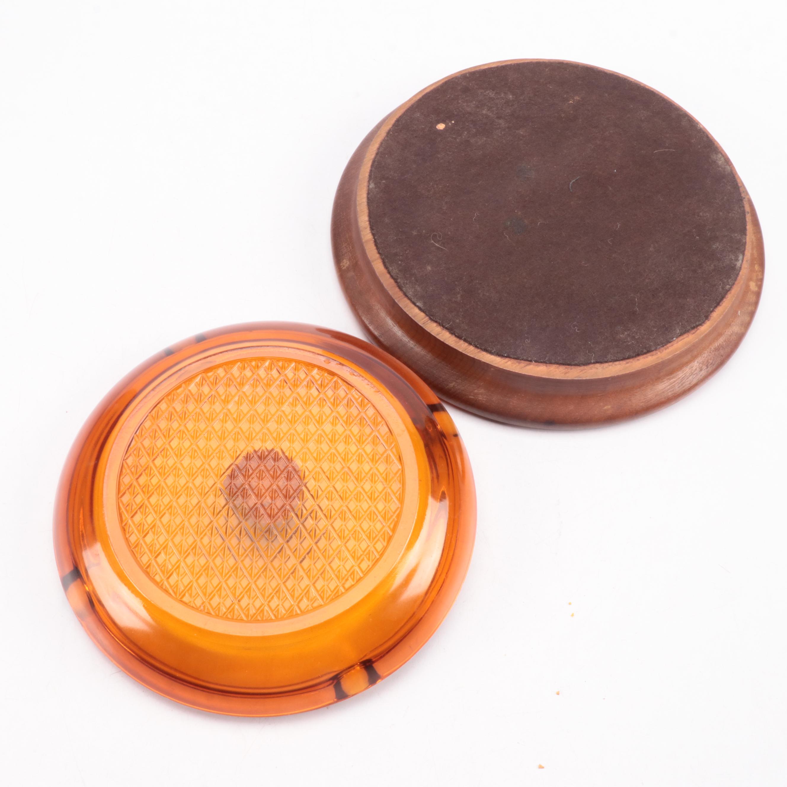 Wooden Geometric Inlay Tobacco Box & Pipe Stand, Pipes, Ashtrays with More