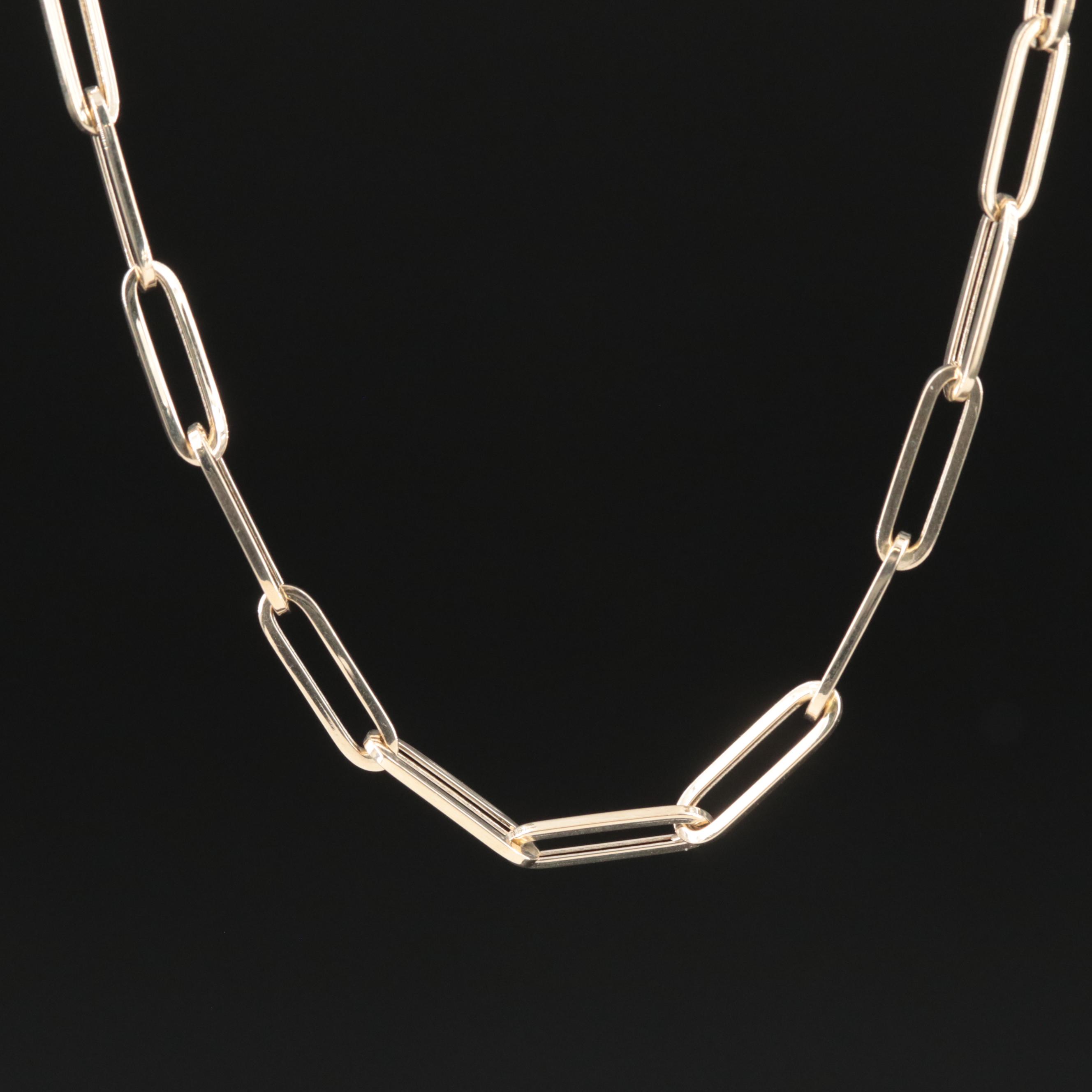 14K Paper Clip Chain Necklace