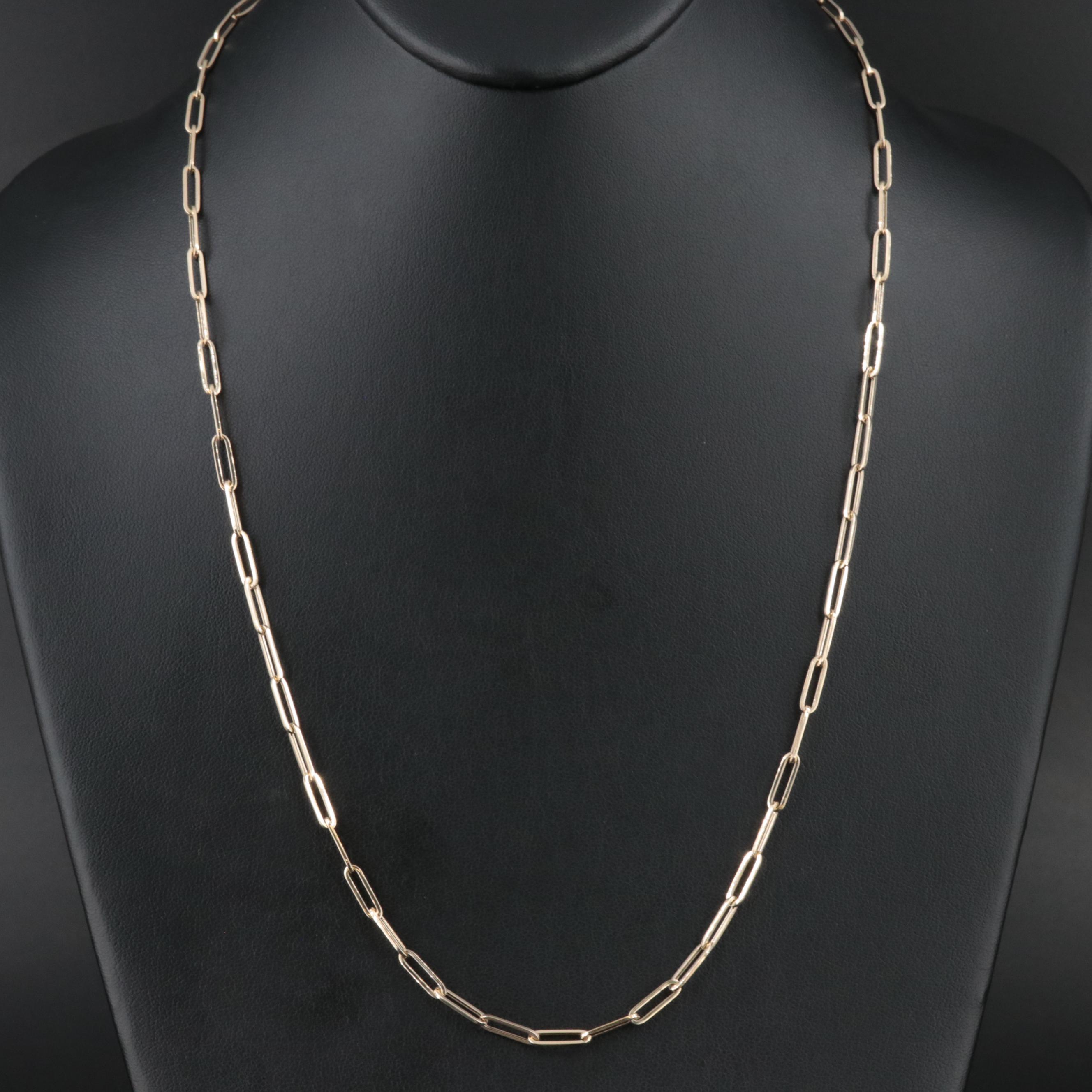 14K Paper Clip Chain Necklace