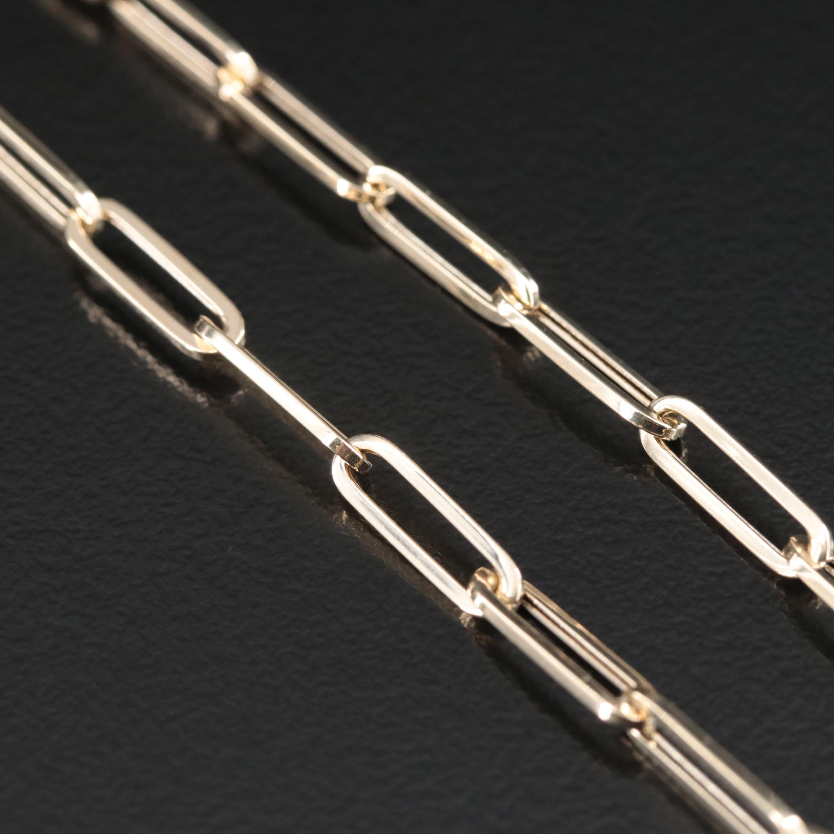 14K Paper Clip Chain Necklace