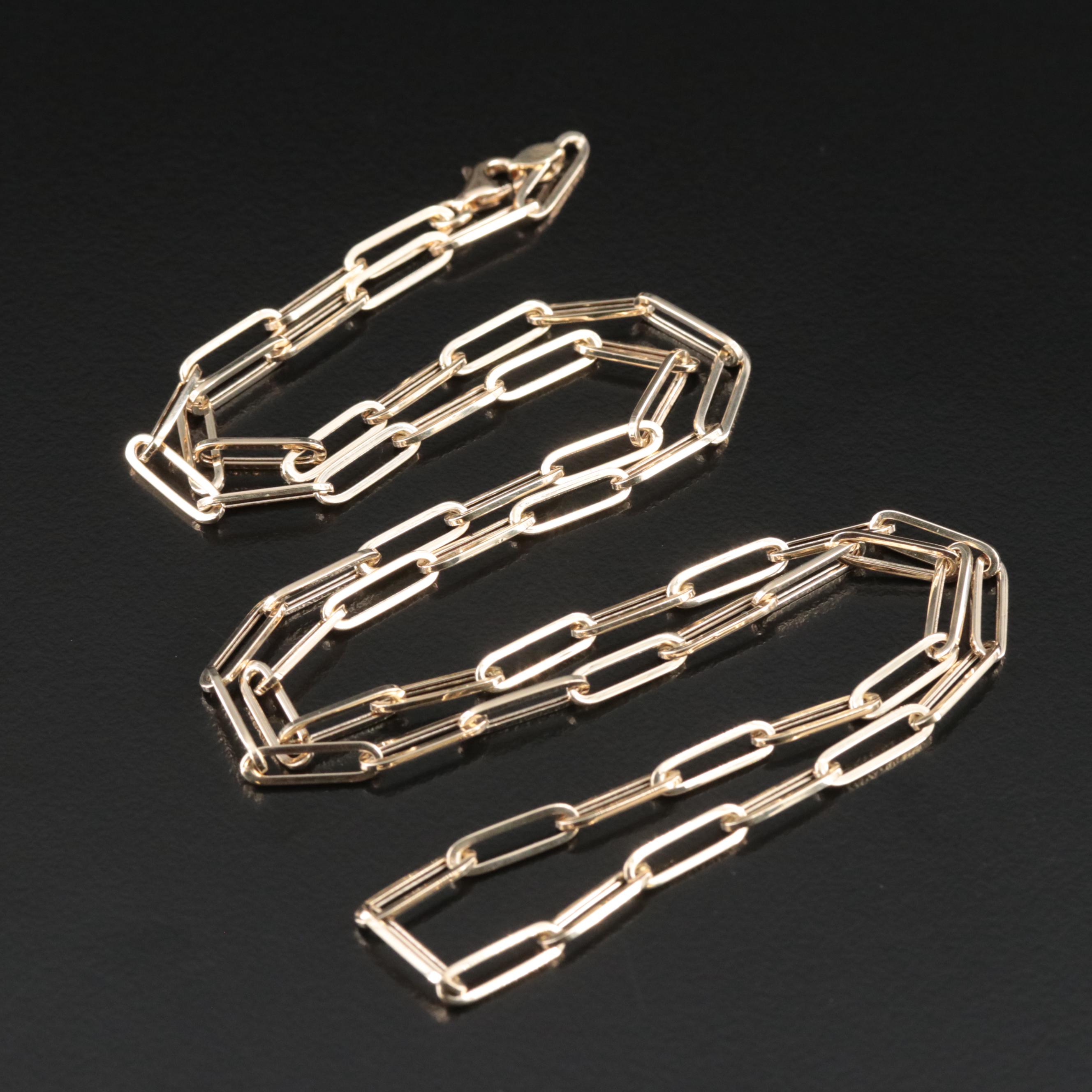 14K Paper Clip Chain Necklace