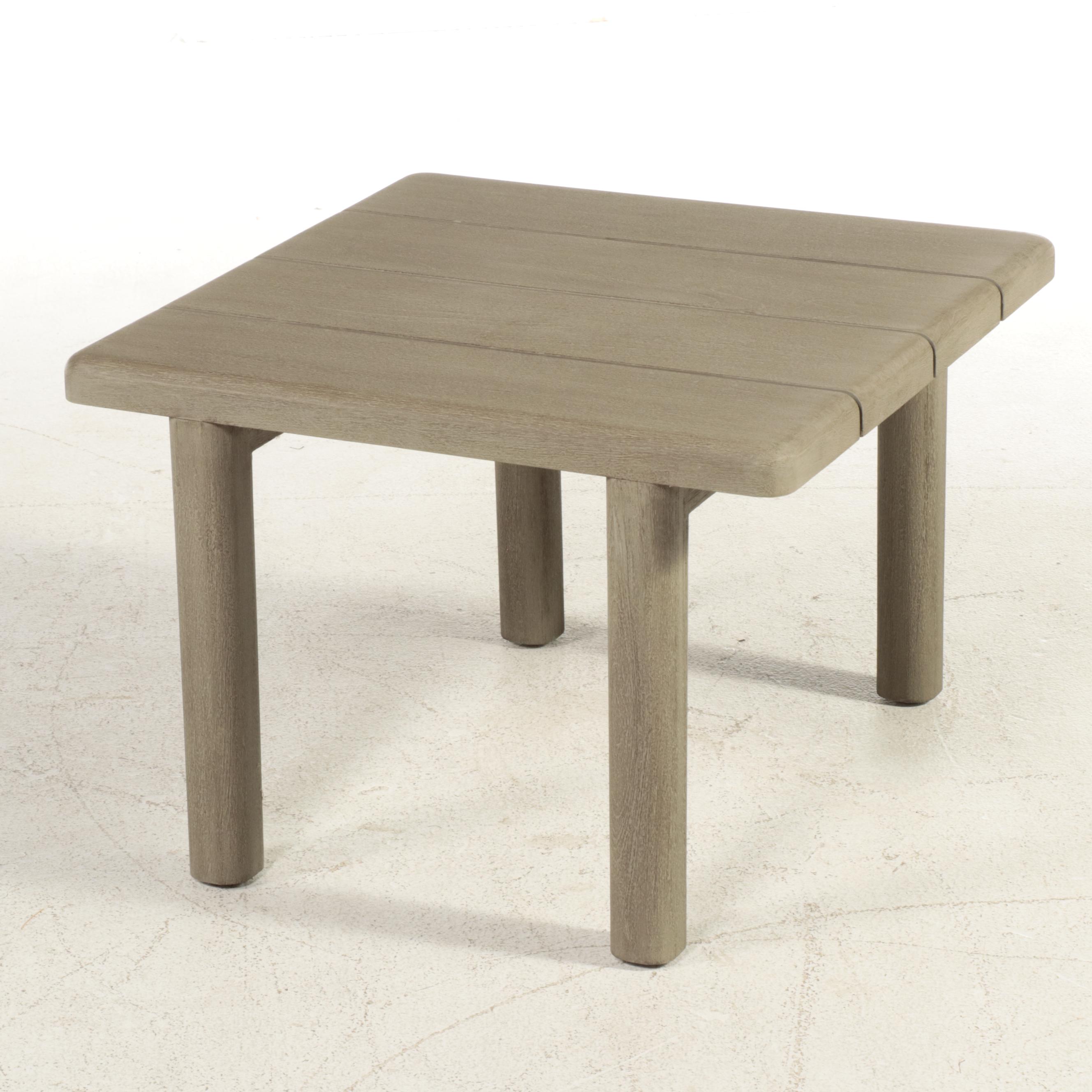 Restoration Hardware Slatted Wood Patio Accent Tables