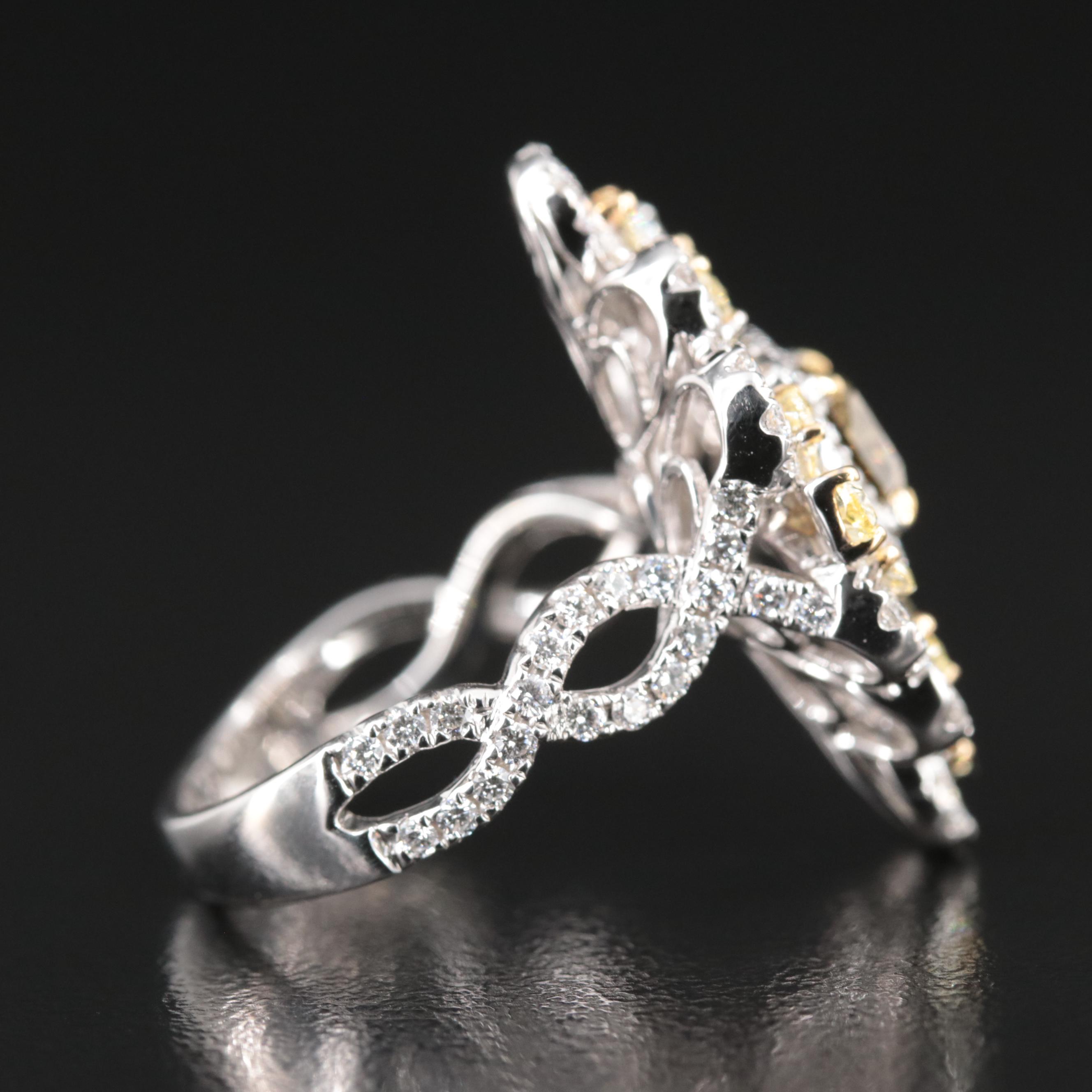 Modani Jewels 18K 3.08 CTW Diamond Ring Including Fancy Color Diamonds